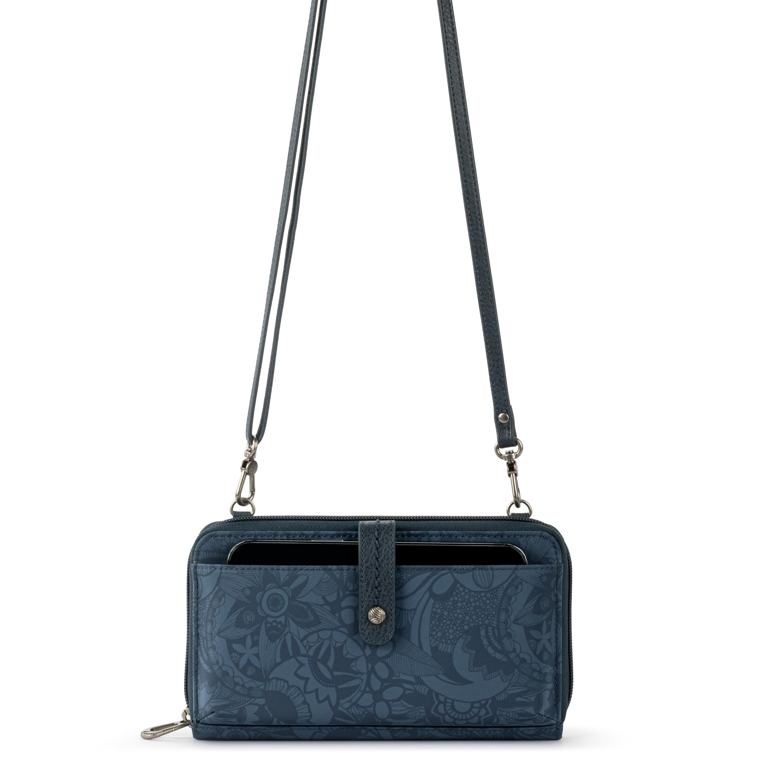 The Sak Iris Large Smartphone Crossbody - |Eco Twill - Indigo Tonal Spirit Desert|