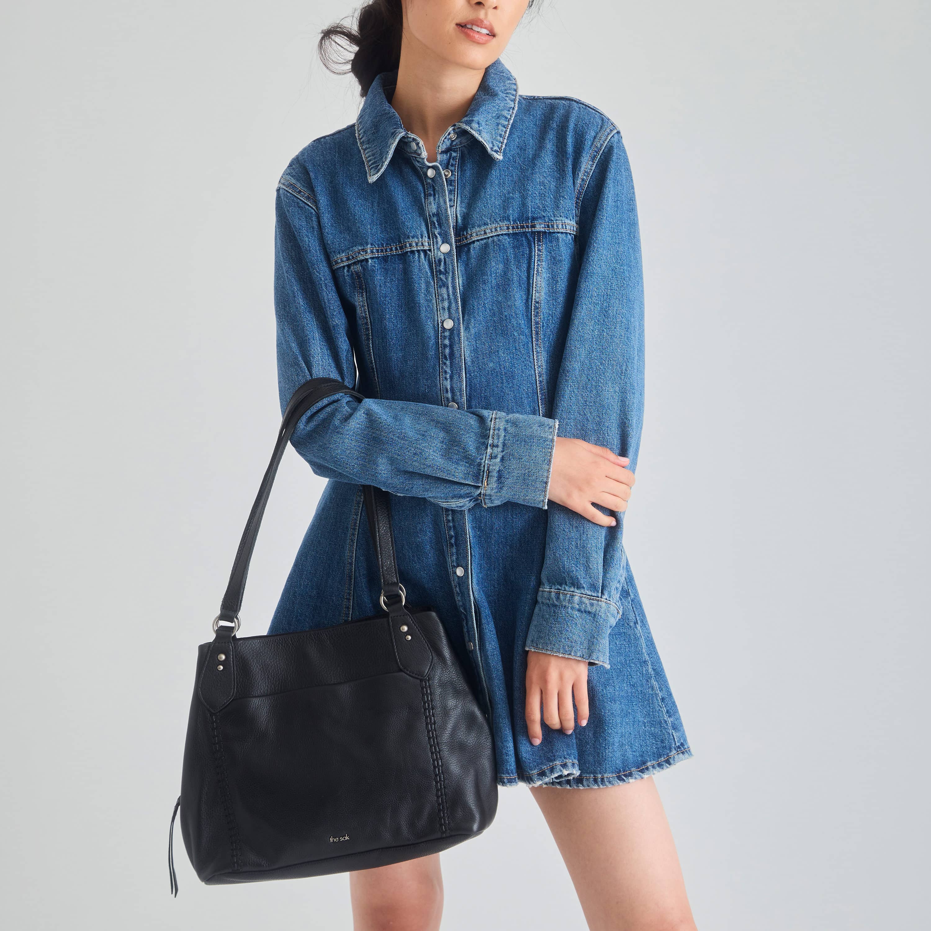 The Sak Melrose Satchel - Leather - Black