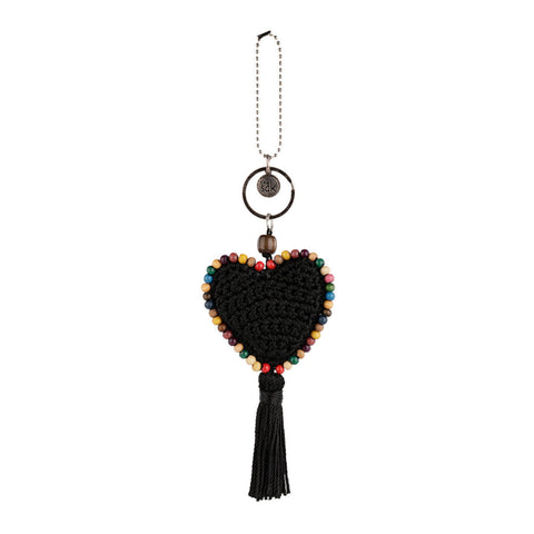 The Sak Yarnicharmz Dangle - Hand Crochet - Black Heart