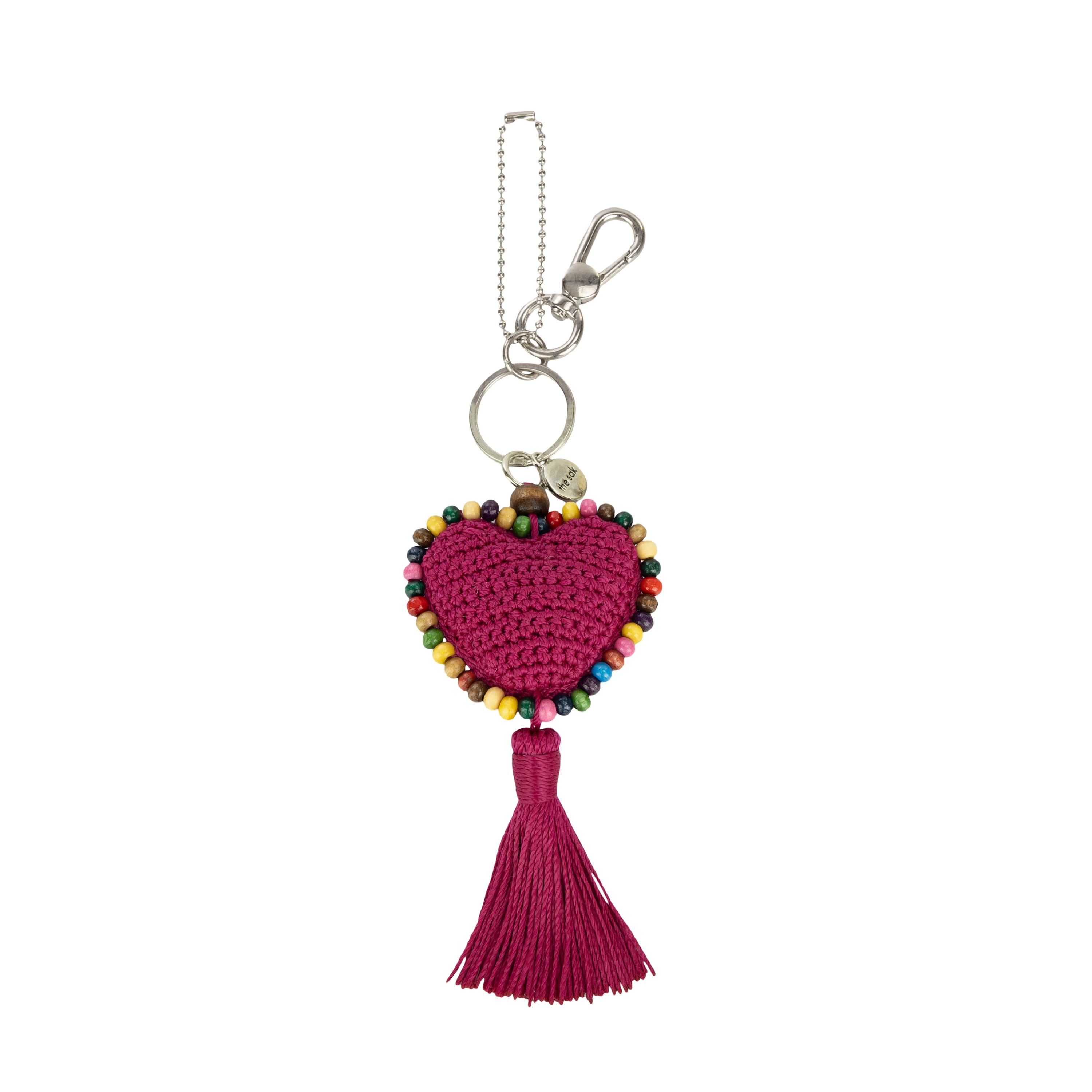 The Sak Yarnicharmz Dangle - Hand Crochet - Pinkberry Heart