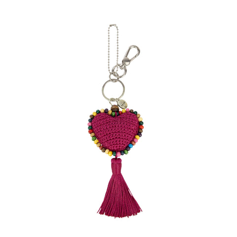 The Sak Yarnicharmz Dangle - Hand Crochet - Pinkberry Heart