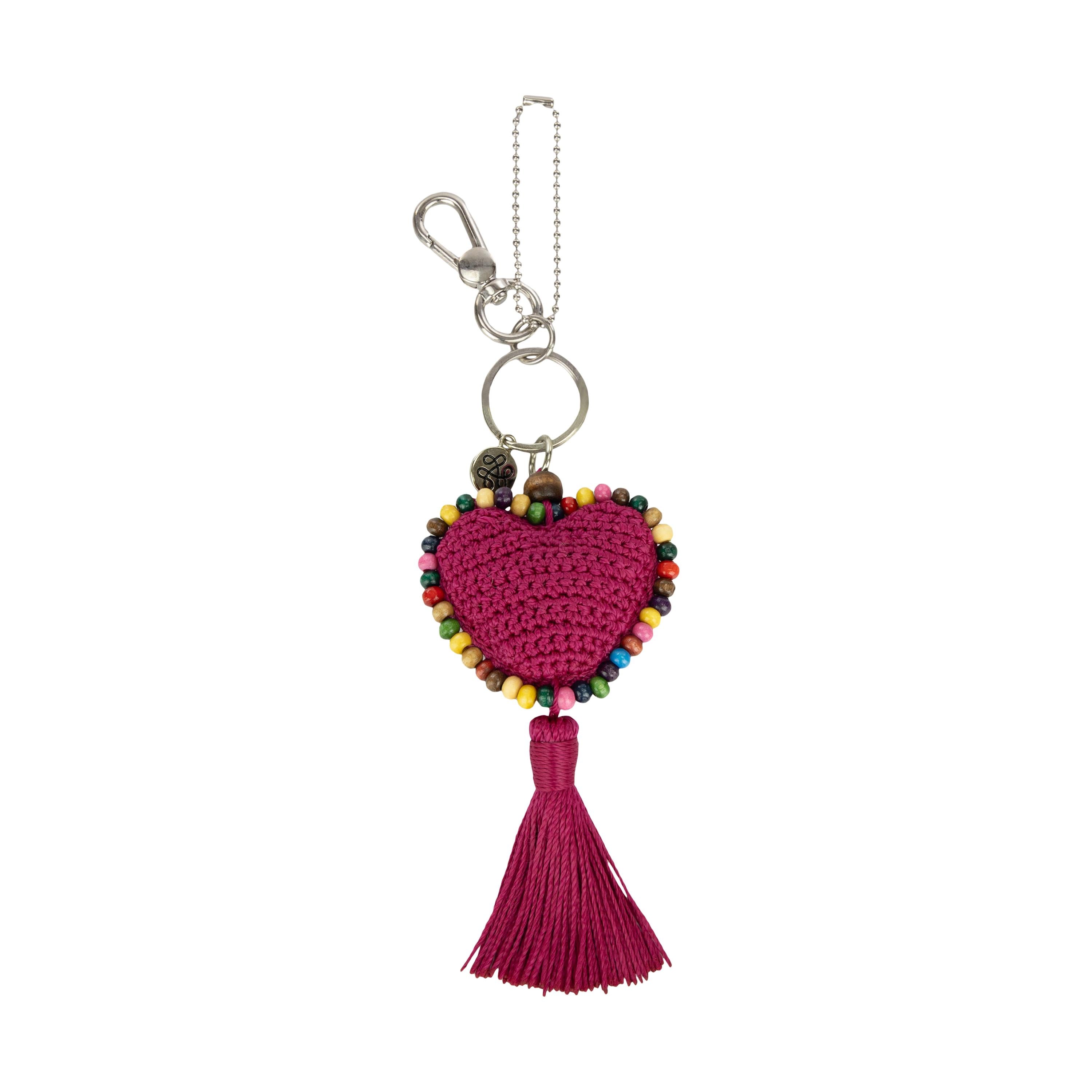 The Sak Yarnicharmz Dangle - Hand Crochet - Pinkberry Heart