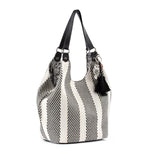 Sakroots Roma Shopper - Straw - Black and White Soulful Desert Woven
