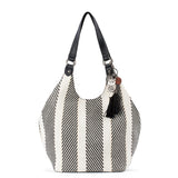 Sakroots Roma Shopper - Straw - Black and White Soulful Desert Woven