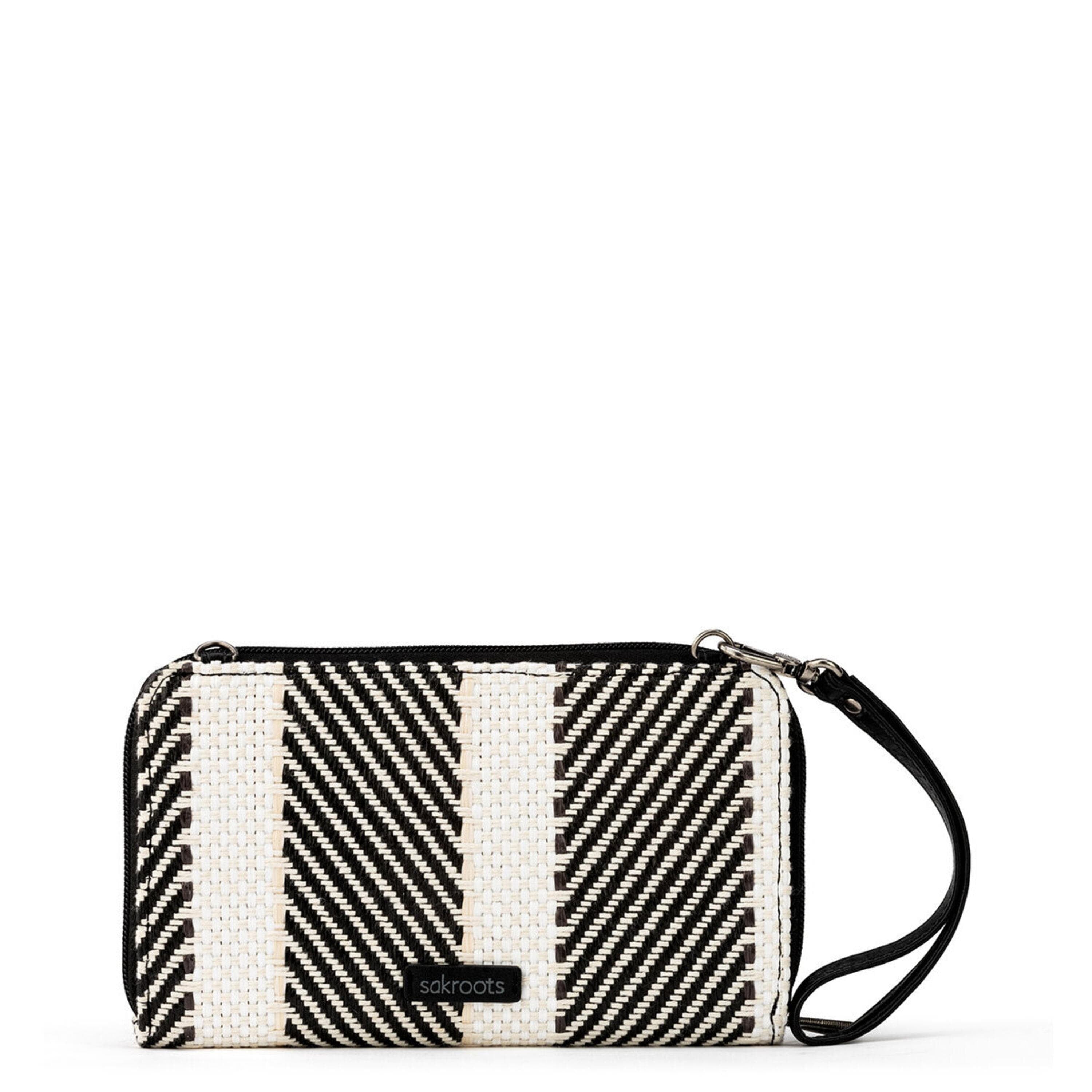 Sakroots Smartphone Wallet - Straw - Black and White Soulful Desert Woven