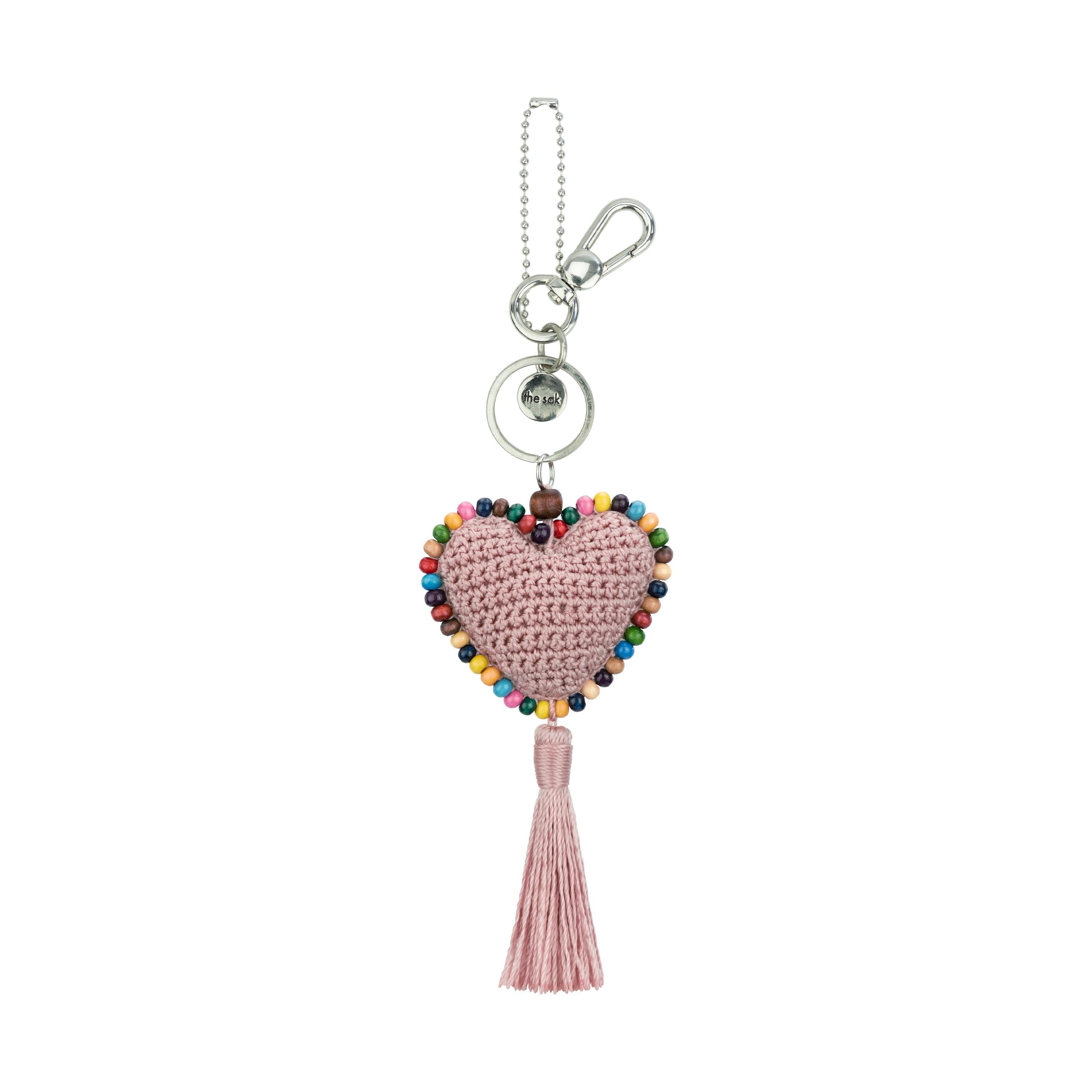 The Sak Back To Bali Heart Dangle - Hand Crochet - Seashell