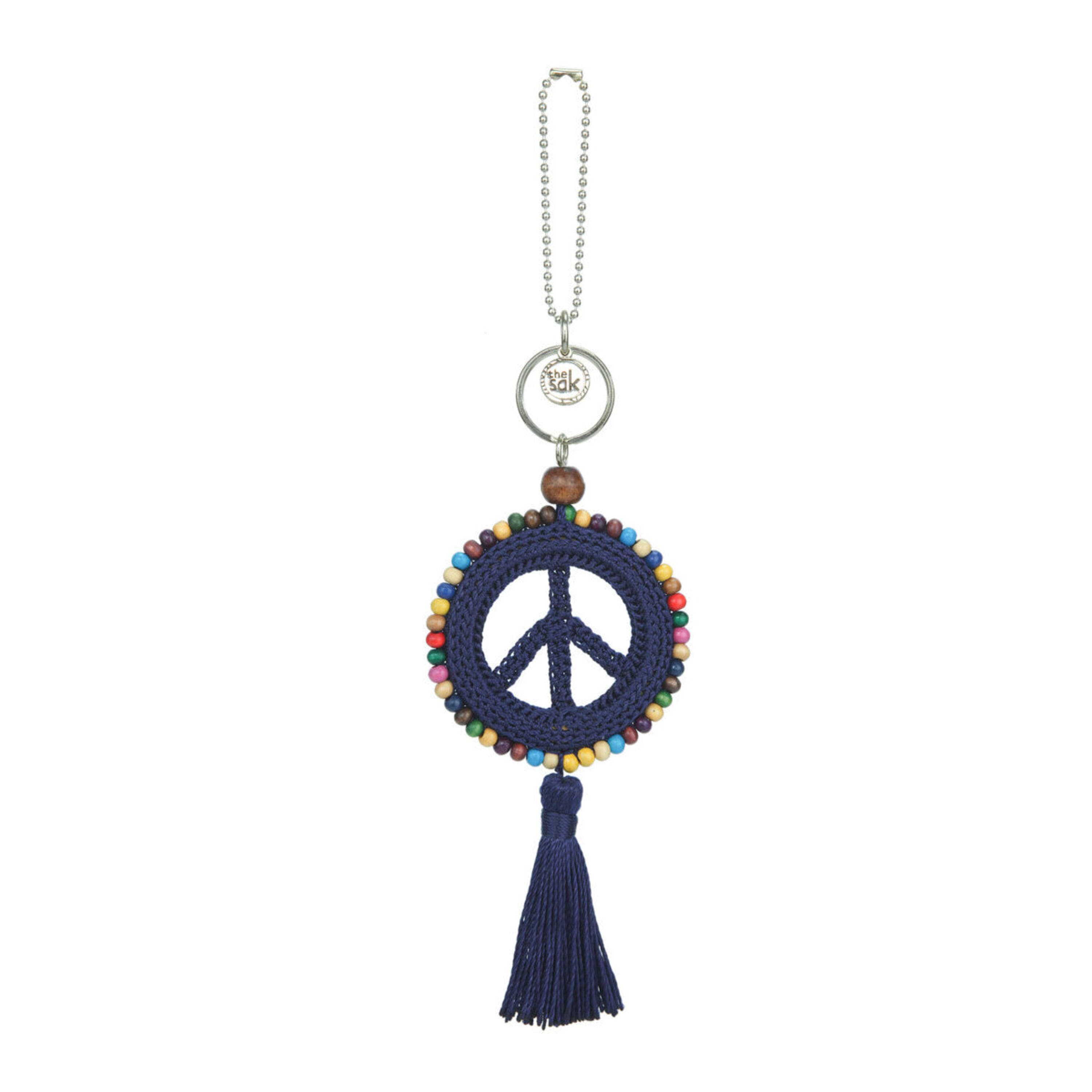 The Sak Yarnicharmz Dangle - Hand Crochet - Denim Peace