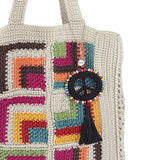 The Sak Yarnicharmz Dangle - Hand Crochet - Black Peace