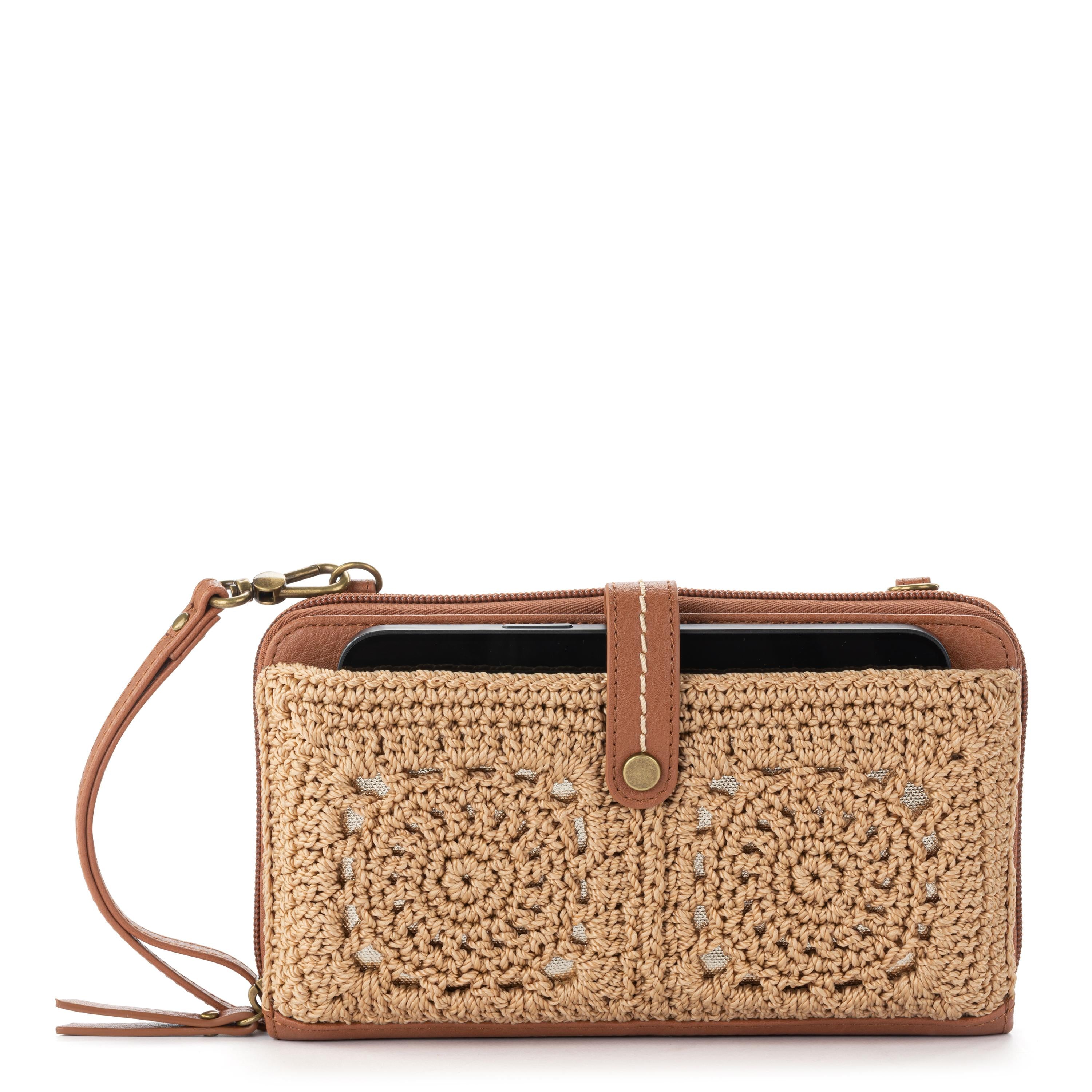 The Sak Iris Smartphone Wallet - Hand Crochet - Bamboo Medallion
