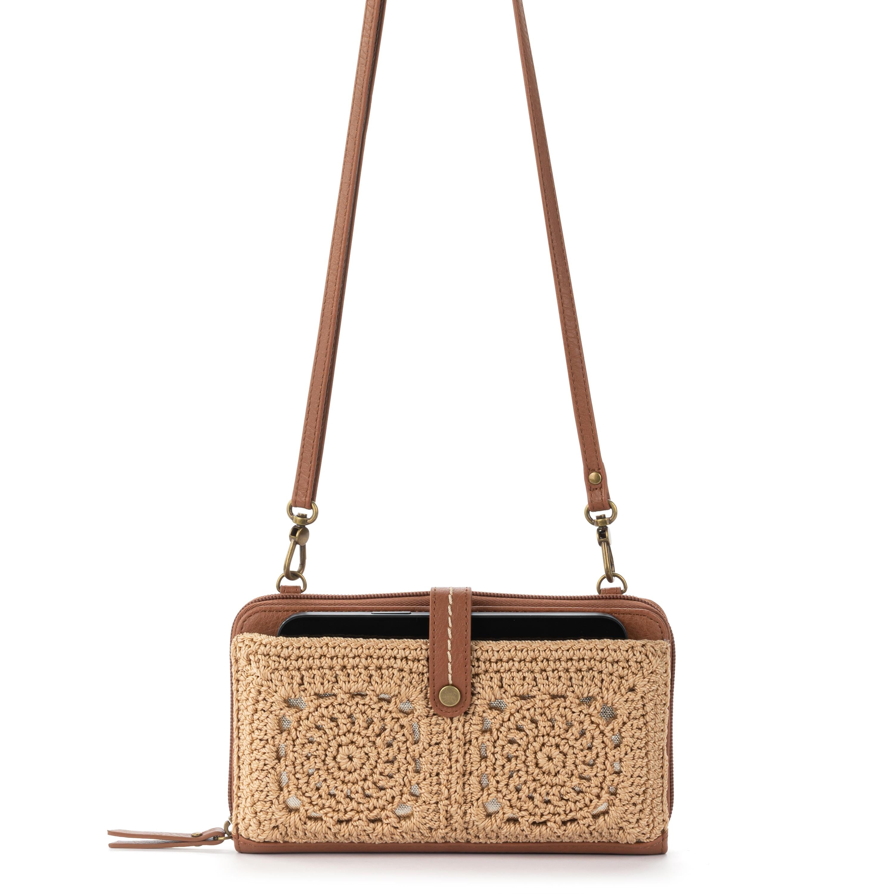 The Sak Iris Smartphone Wallet - Hand Crochet - Bamboo Medallion