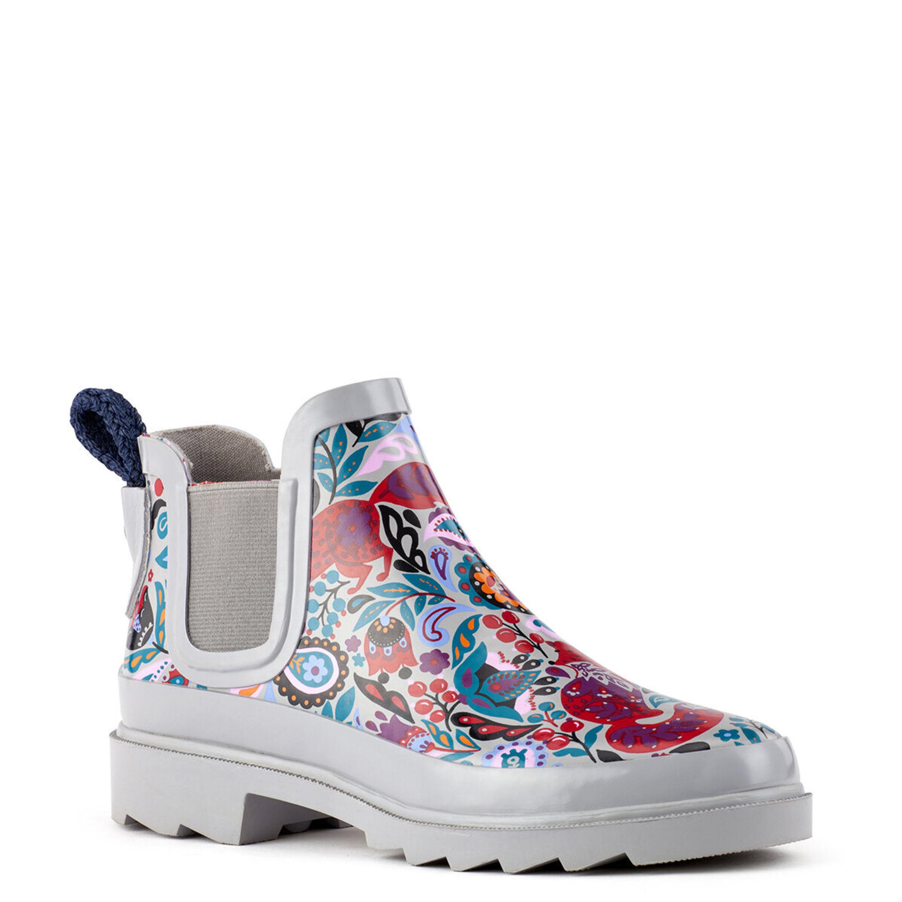 Sakroots Rhyme Rainboot - Rubber - Crimson Enchanted Forest