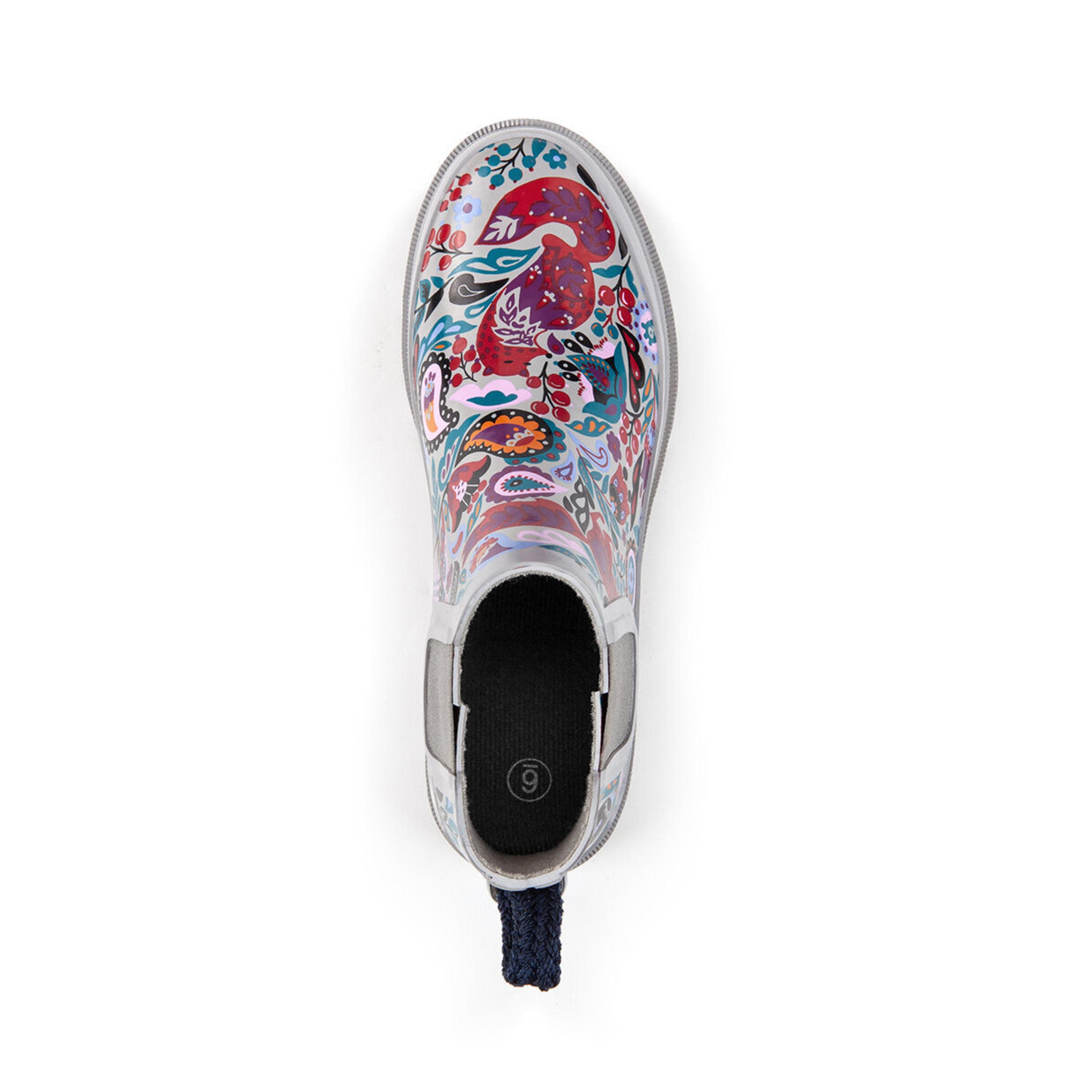 Sakroots Rhyme Rainboot - Rubber - Crimson Enchanted Forest