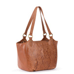 The Sak Bolinas Satchel - Leather - Tobacco Floral Embossed