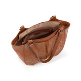 The Sak Bolinas Satchel - Leather - Tobacco Floral Embossed