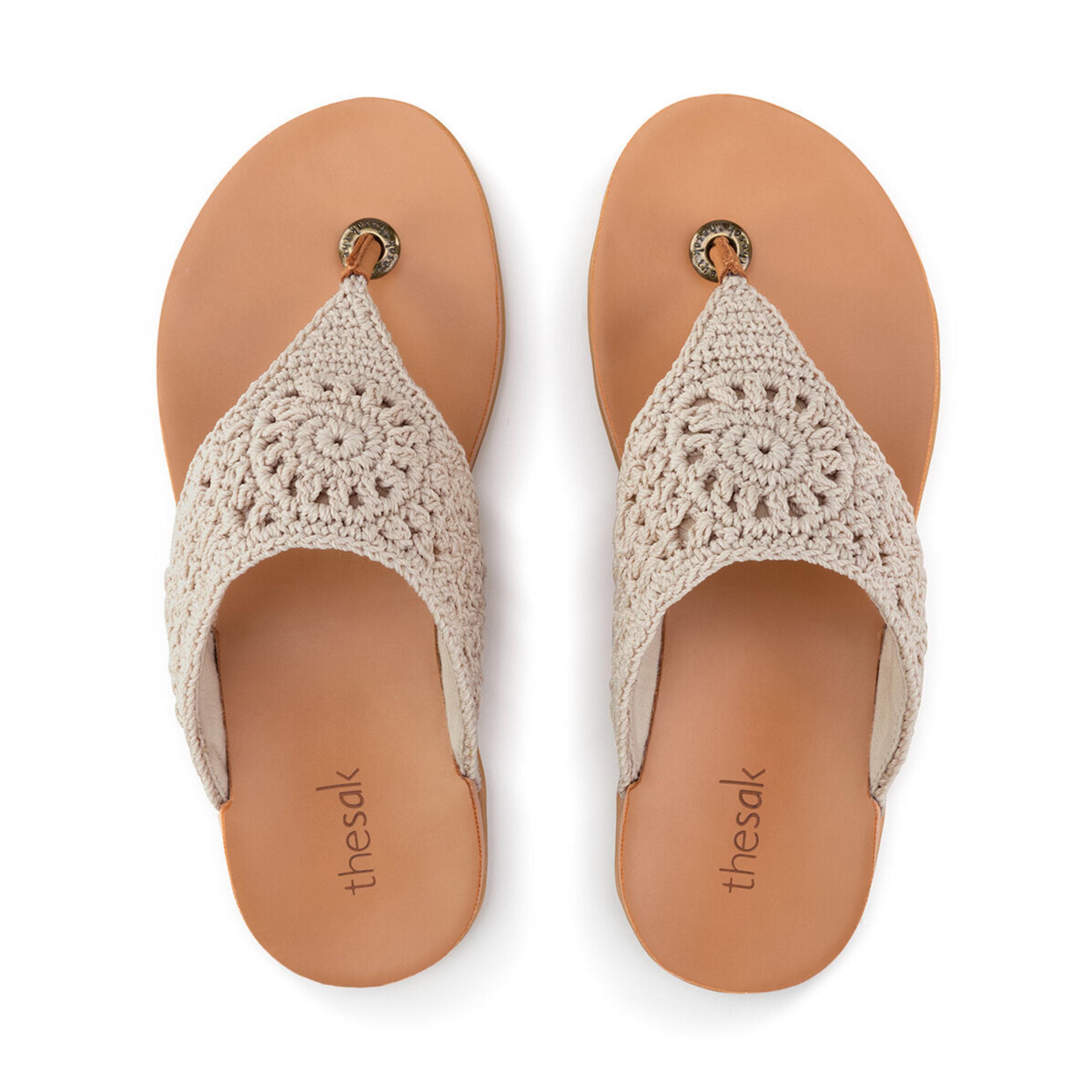 The Sak Shana Sandal - Hand Crochet - Ecru Medallion