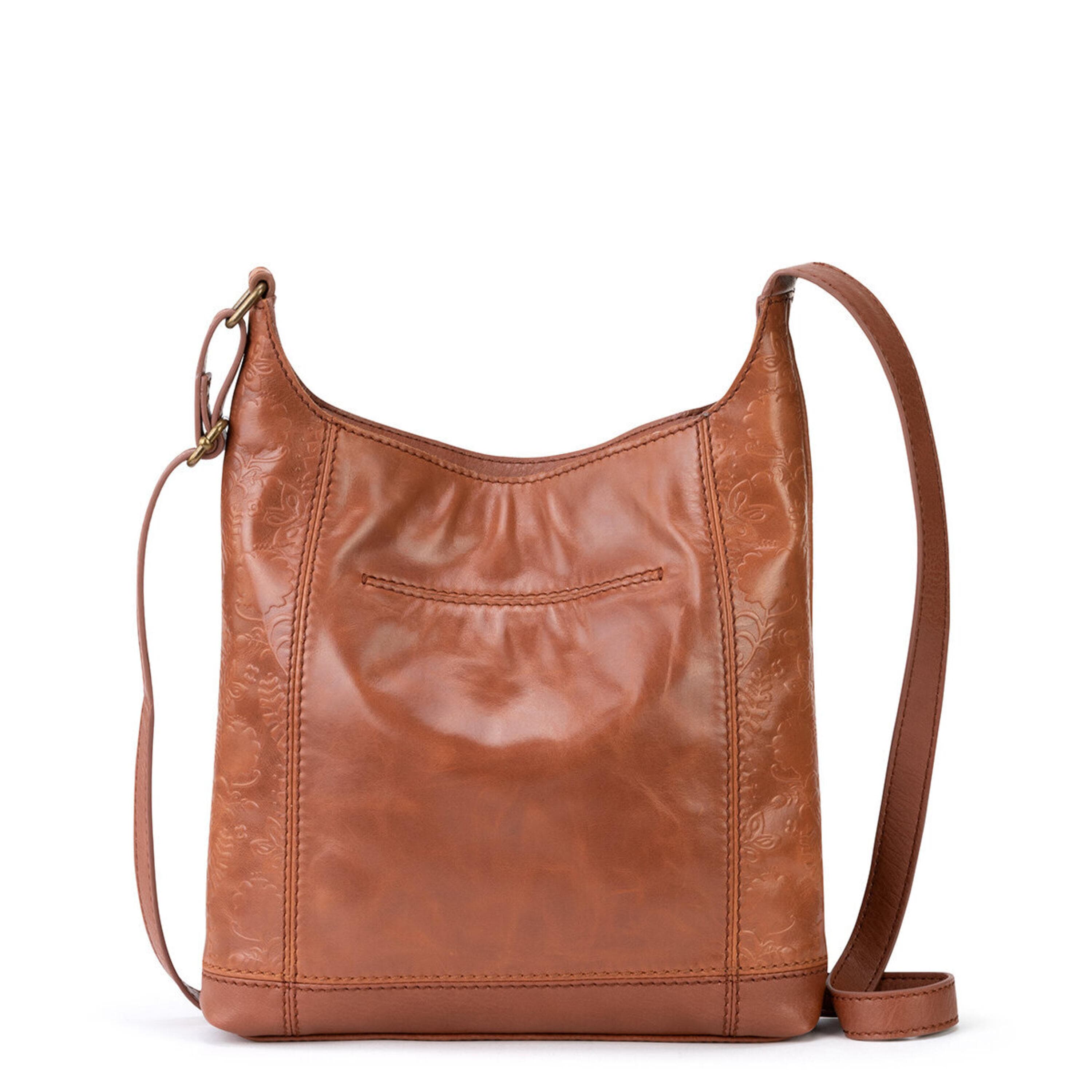 The Sak De Young Crossbody - Leather - Tobacco Floral Embossed
