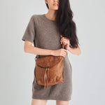 The Sak Silverlake Flap Crossbody - Leather - Tobacco Floral Embossed