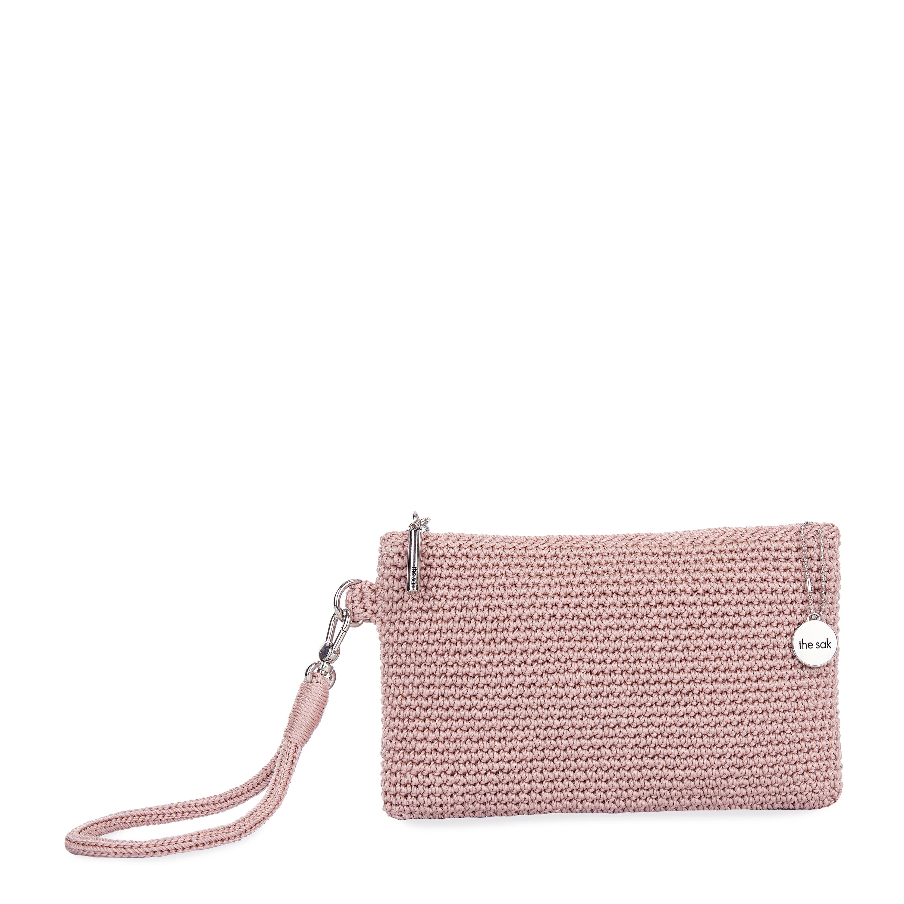 The Sak Melrose Crossbody 3 Piece Set - Hand Crochet - Ecru Pink Multi Beads