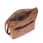 The Sak Iris Crossbody - Leather - Tobacco Floral Embossed