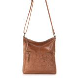 The Sak Iris Crossbody - Leather - Tobacco Floral Embossed