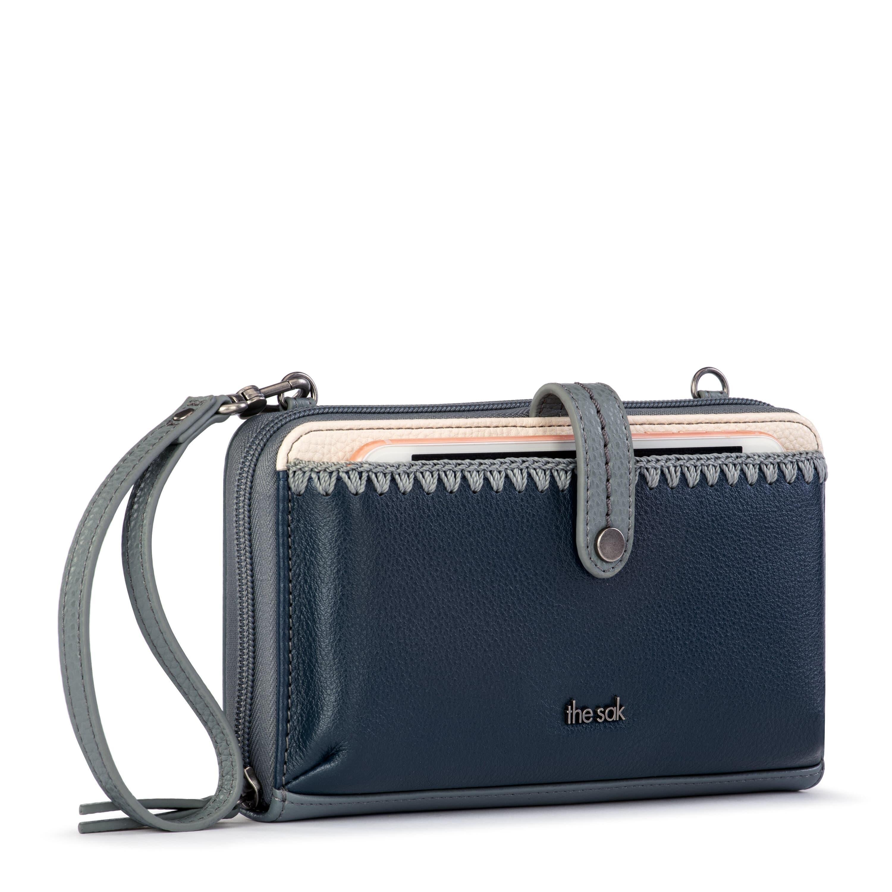 The Sak Iris Smartphone Wallet - Leather - Dusty Blue Block