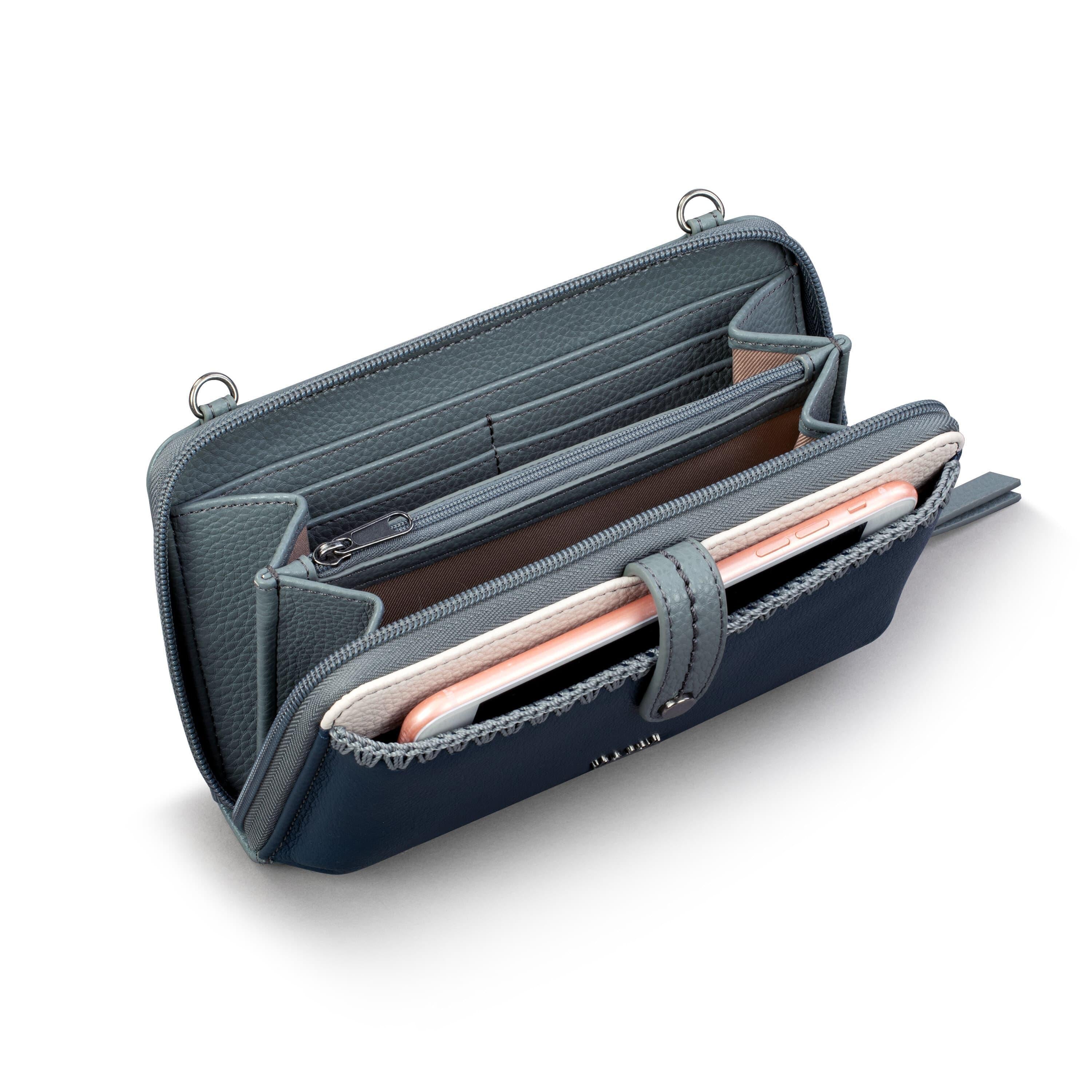 The Sak Iris Smartphone Wallet - Leather - Dusty Blue Block