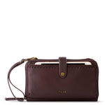 The Sak Los Feliz Large Tote and Iris Smartphone Wallet Bundle - Leather - Mahogany Suede