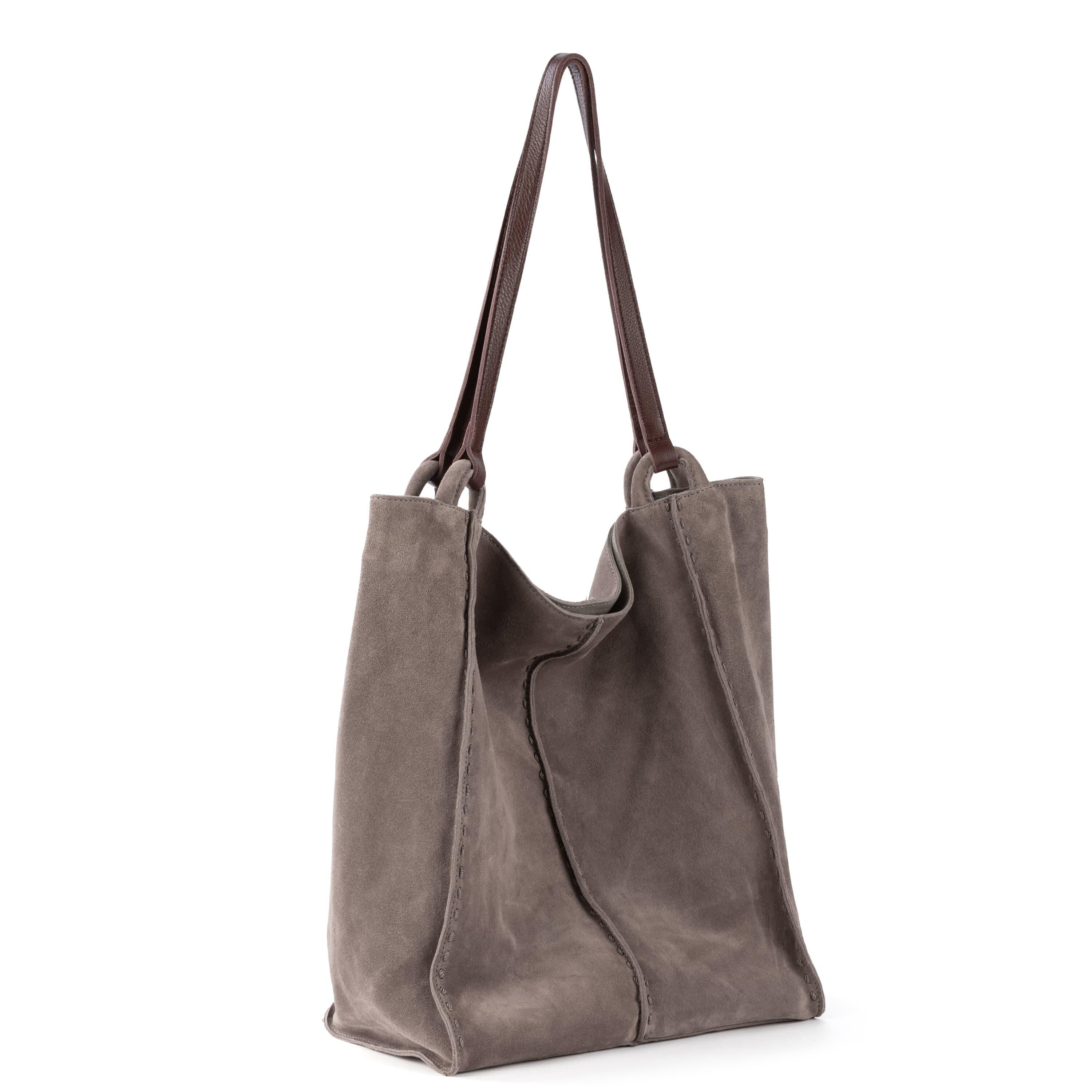 The Sak Los Feliz Tall Tote - Leather - Mushroom Suede