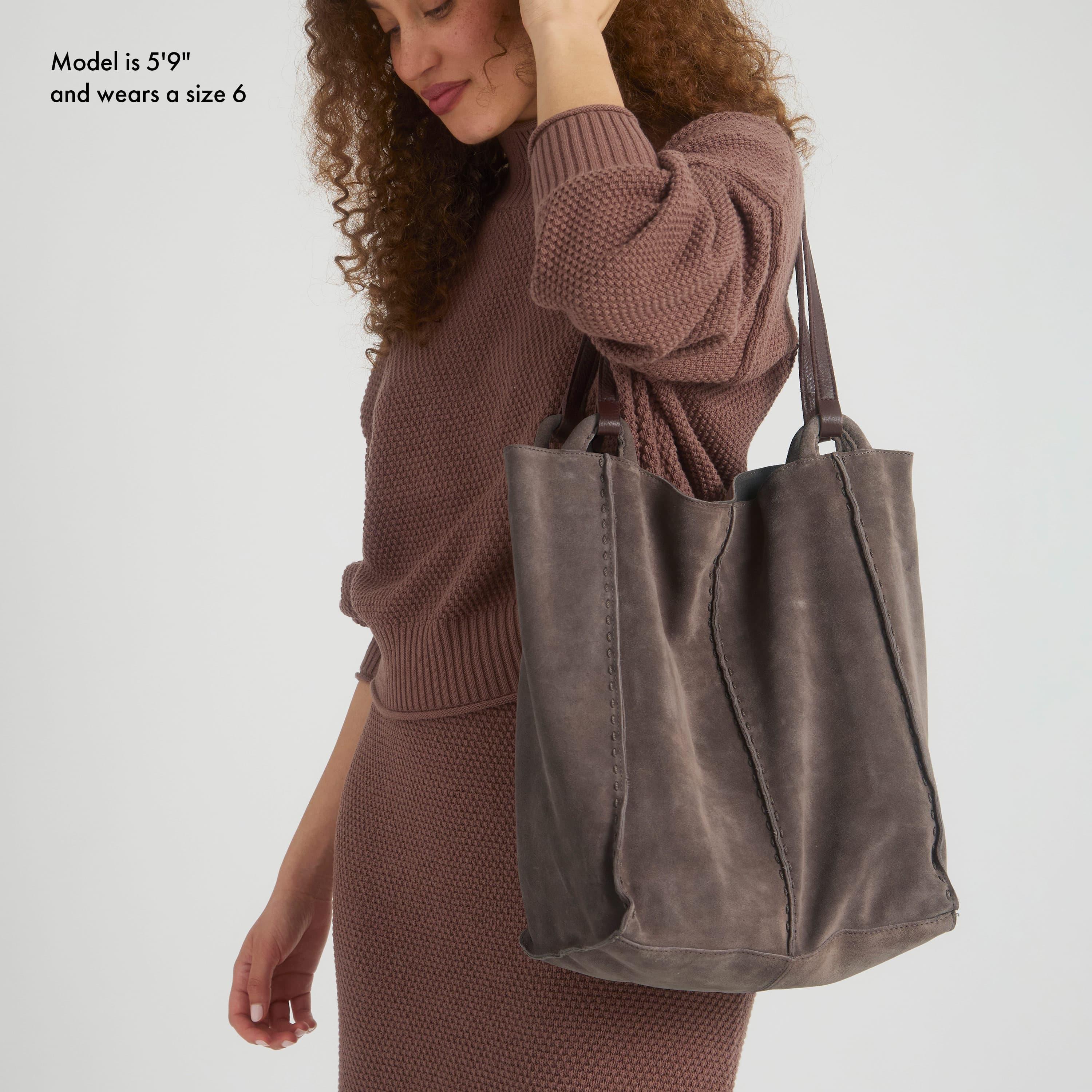 The Sak Los Feliz Tall Tote - Leather - Mushroom Suede