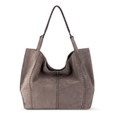 The Sak Los Feliz Large Tote and Iris Smartphone Wallet Bundle - Leather - Mushroom Suede