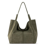 The Sak Los Feliz Large Tote and Iris Smartphone Wallet Bundle - Leather - Moss Suede