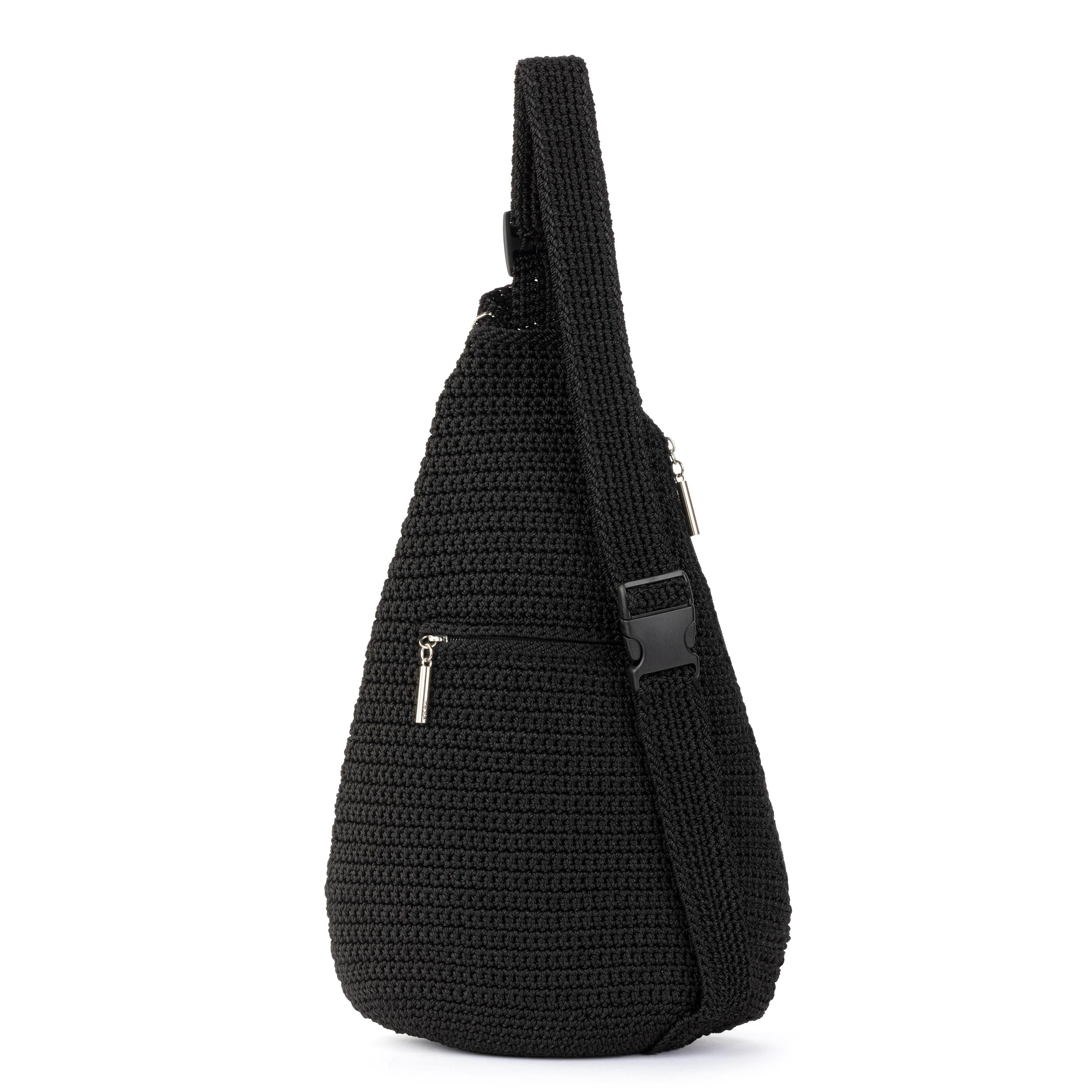 The Sak Geo Sling Backpack - Hand Crochet - Black