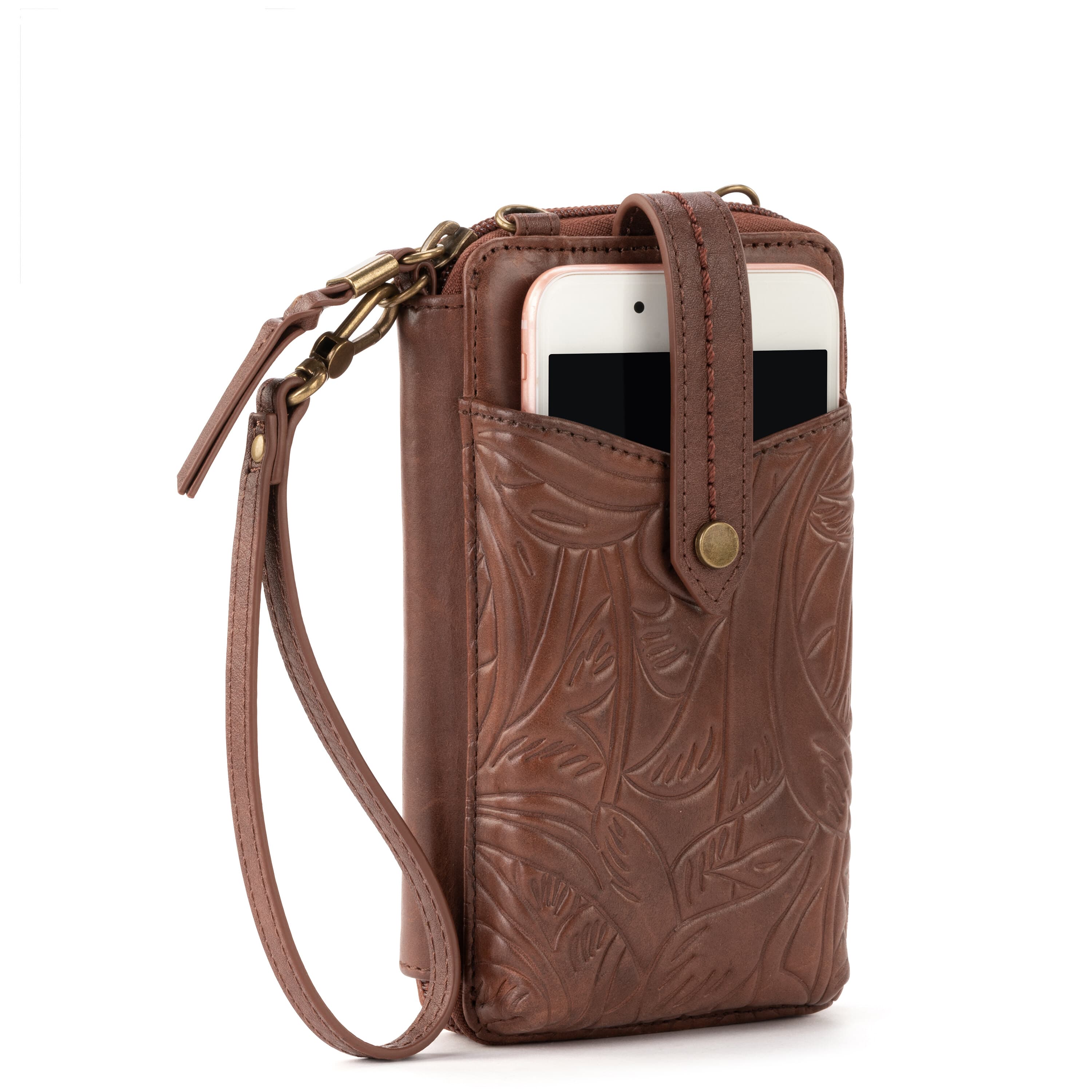 The Sak Silverlake Smartphone Wallet - Leather - Teak Leaf Embossed