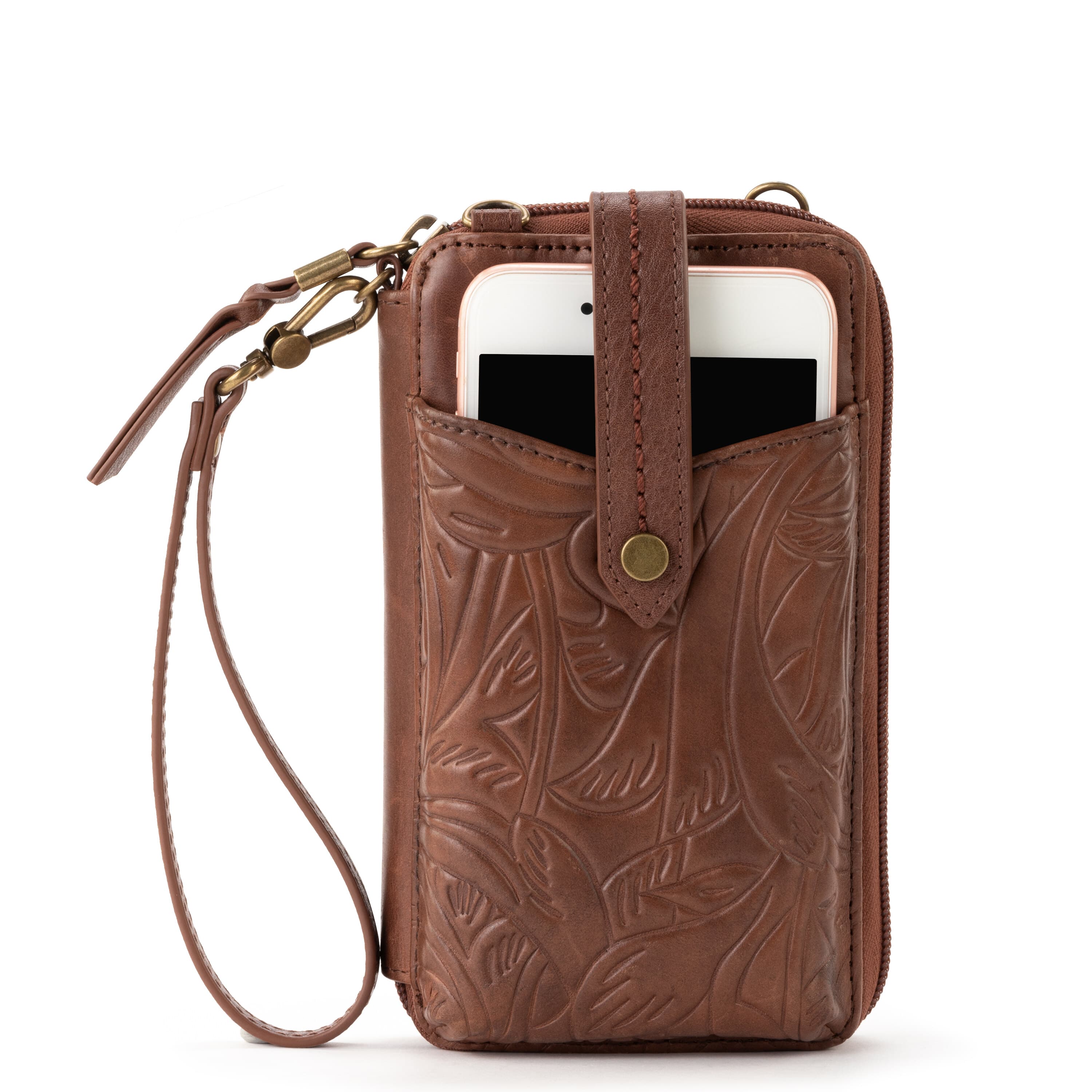 The Sak Silverlake Smartphone Wallet - Leather - Teak Leaf Embossed