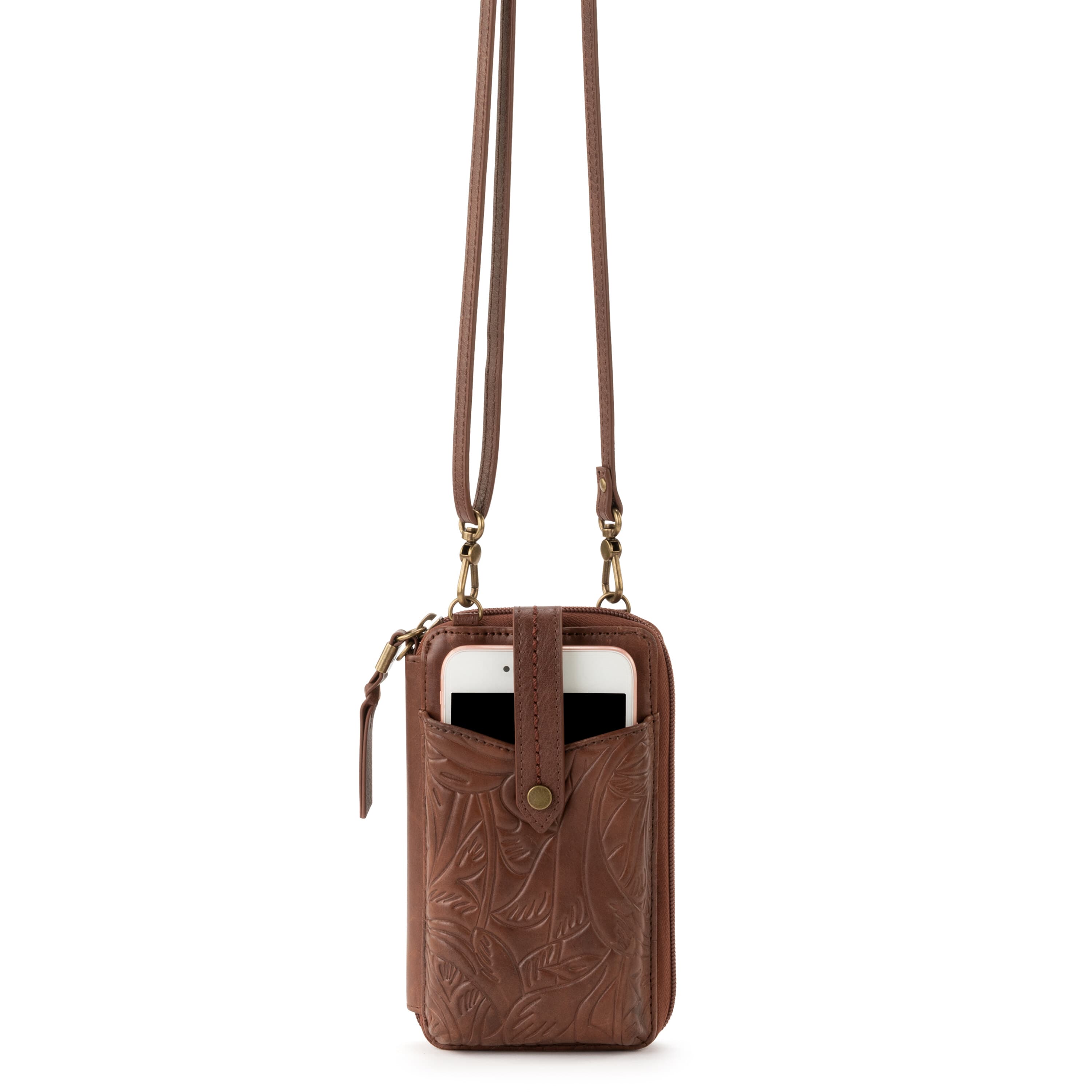 The Sak Silverlake Smartphone Wallet - Leather - Teak Leaf Embossed
