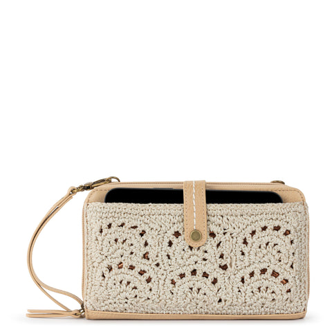 The Sak Iris Smartphone Wallet - Hand Crochet - Natural Fan