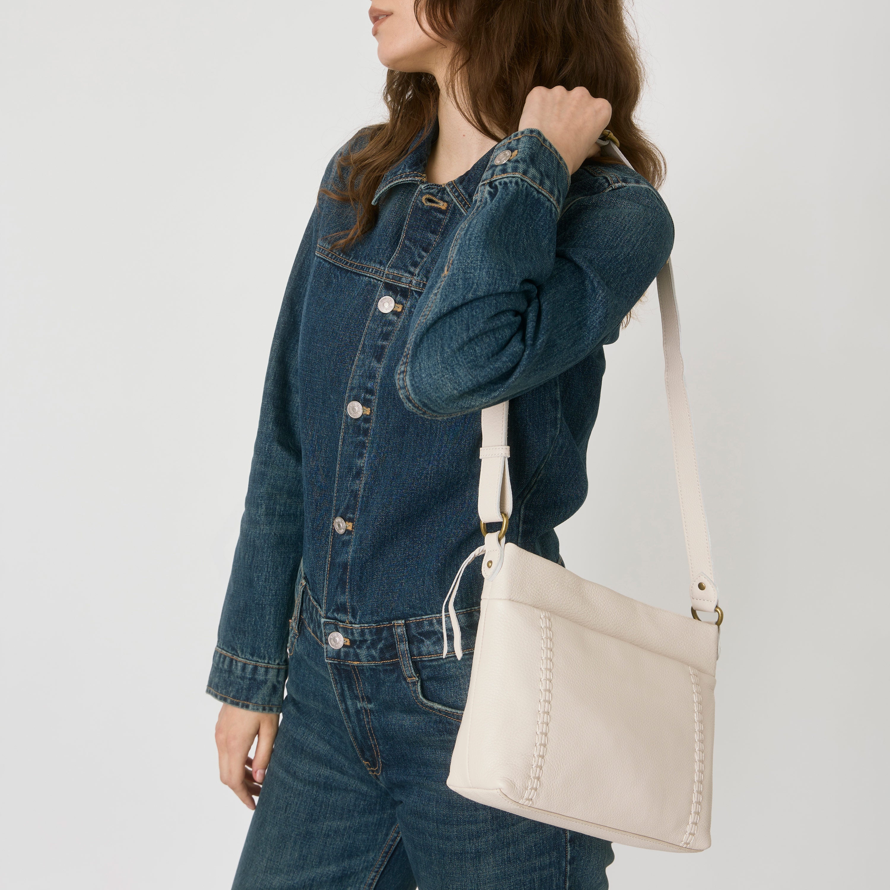 The Sak Melrose Crossbody - Leather - Stone