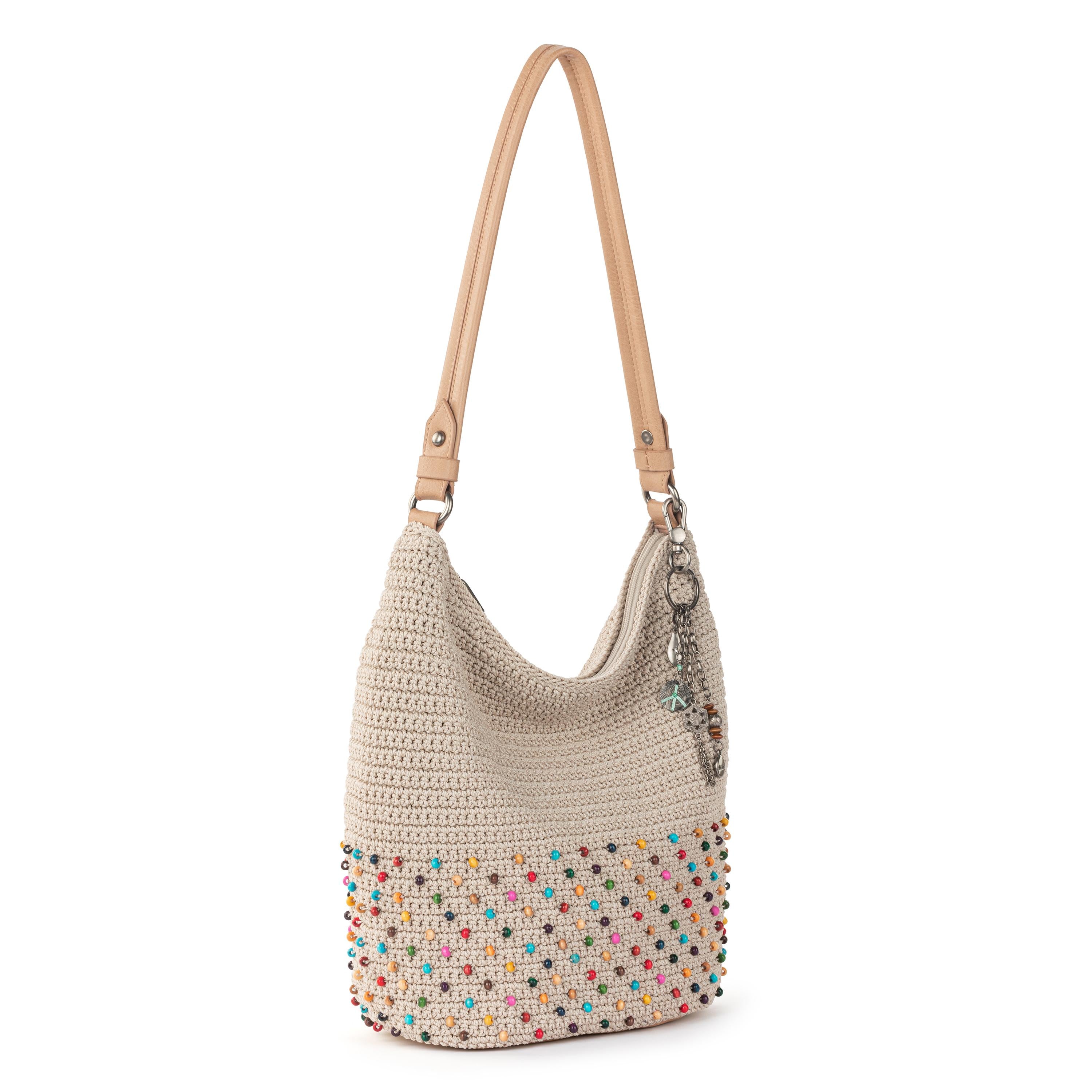The Sak Sequoia Hobo - Hand Crochet - Ecru Multi Beads