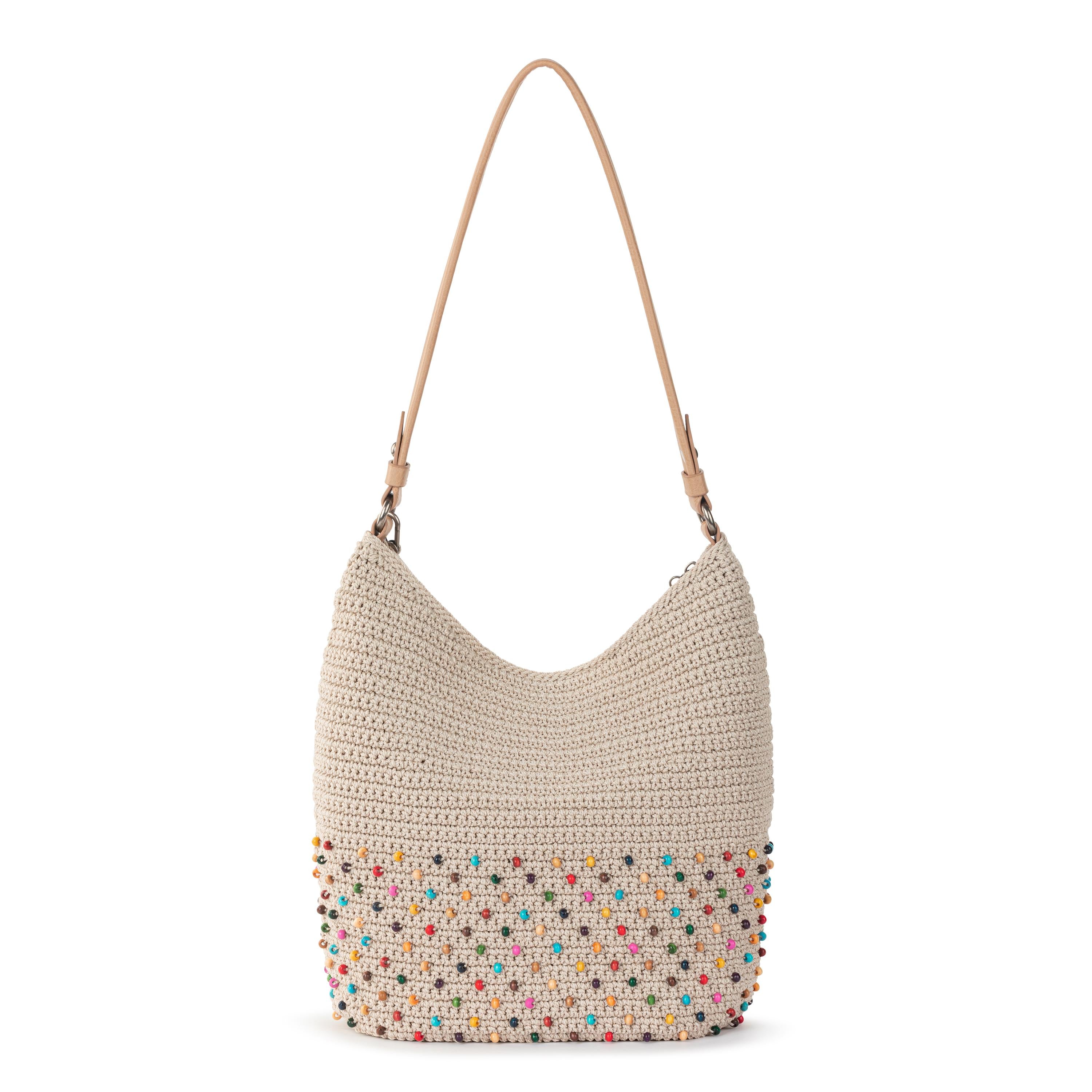 The Sak Sequoia Hobo - Hand Crochet - Ecru Multi Beads