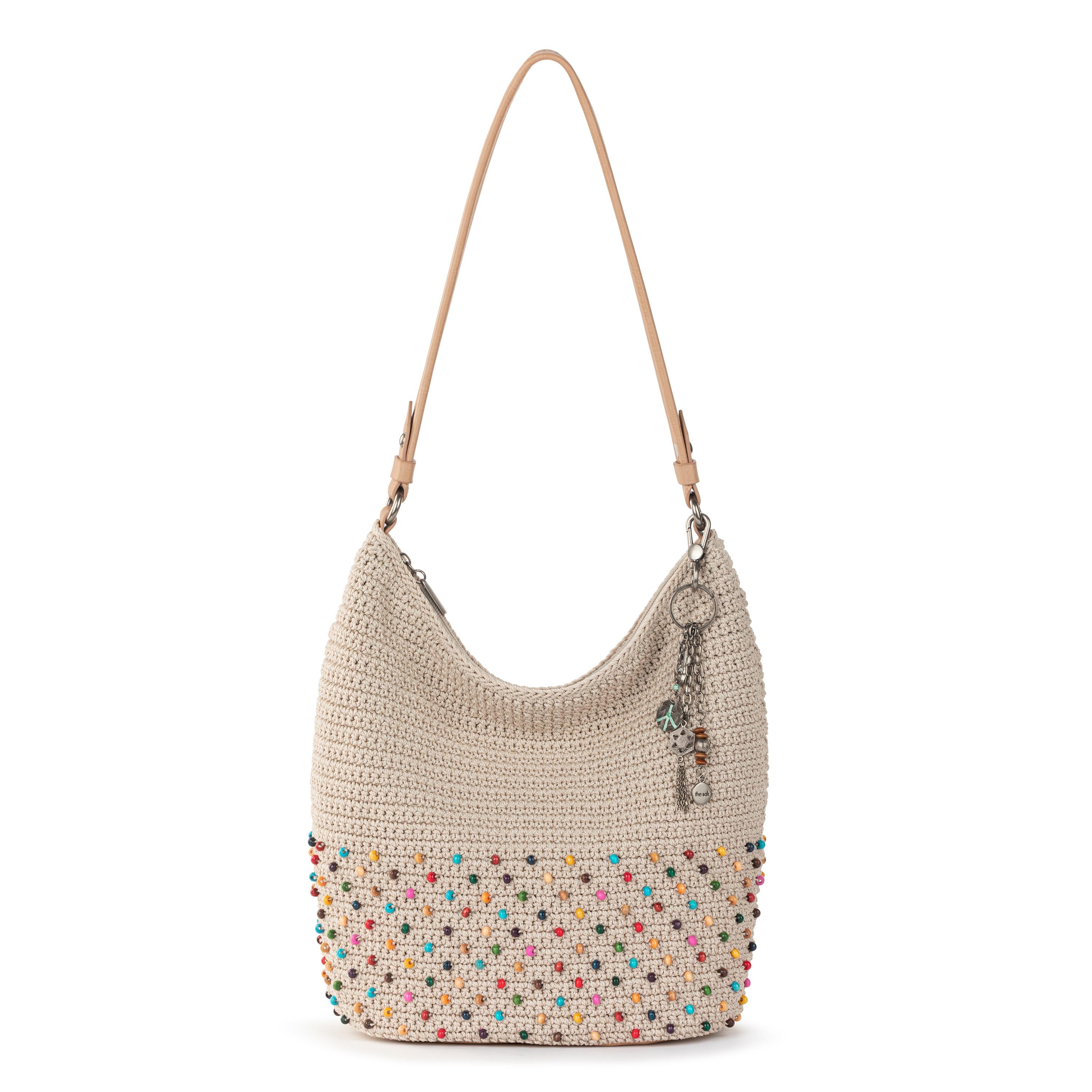 The Sak Sequoia Hobo - Hand Crochet - Ecru Multi Beads