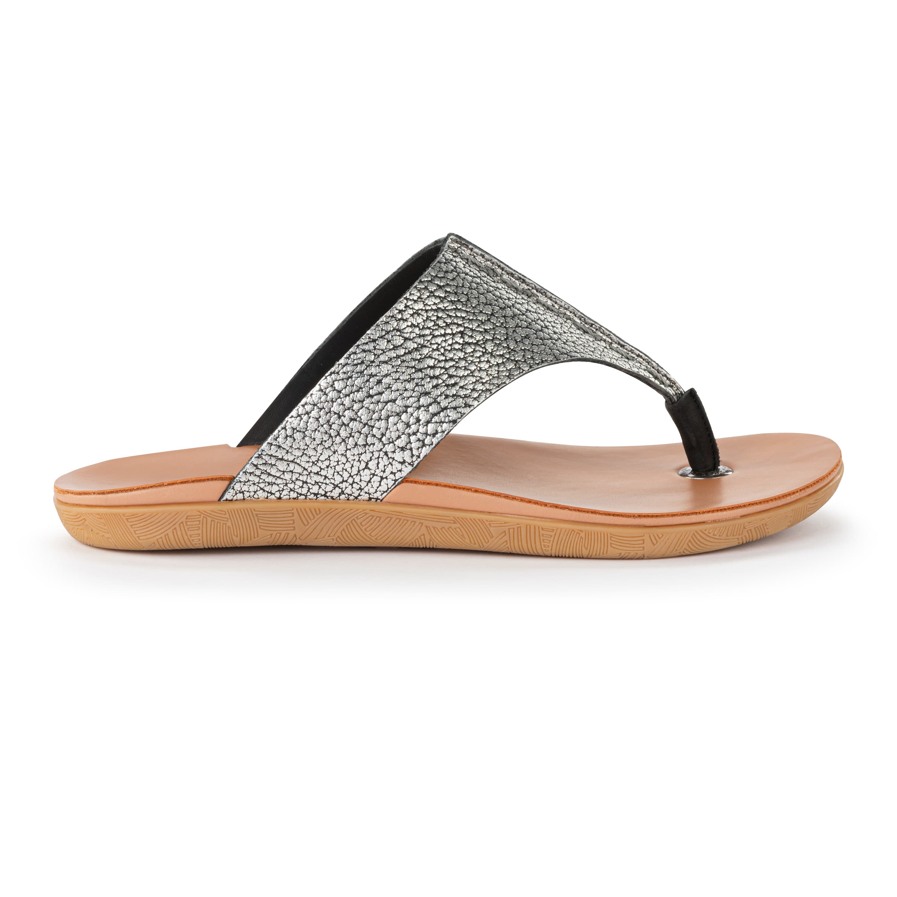 The Sak Los Feliz Sandal - Leather - Dark Silver