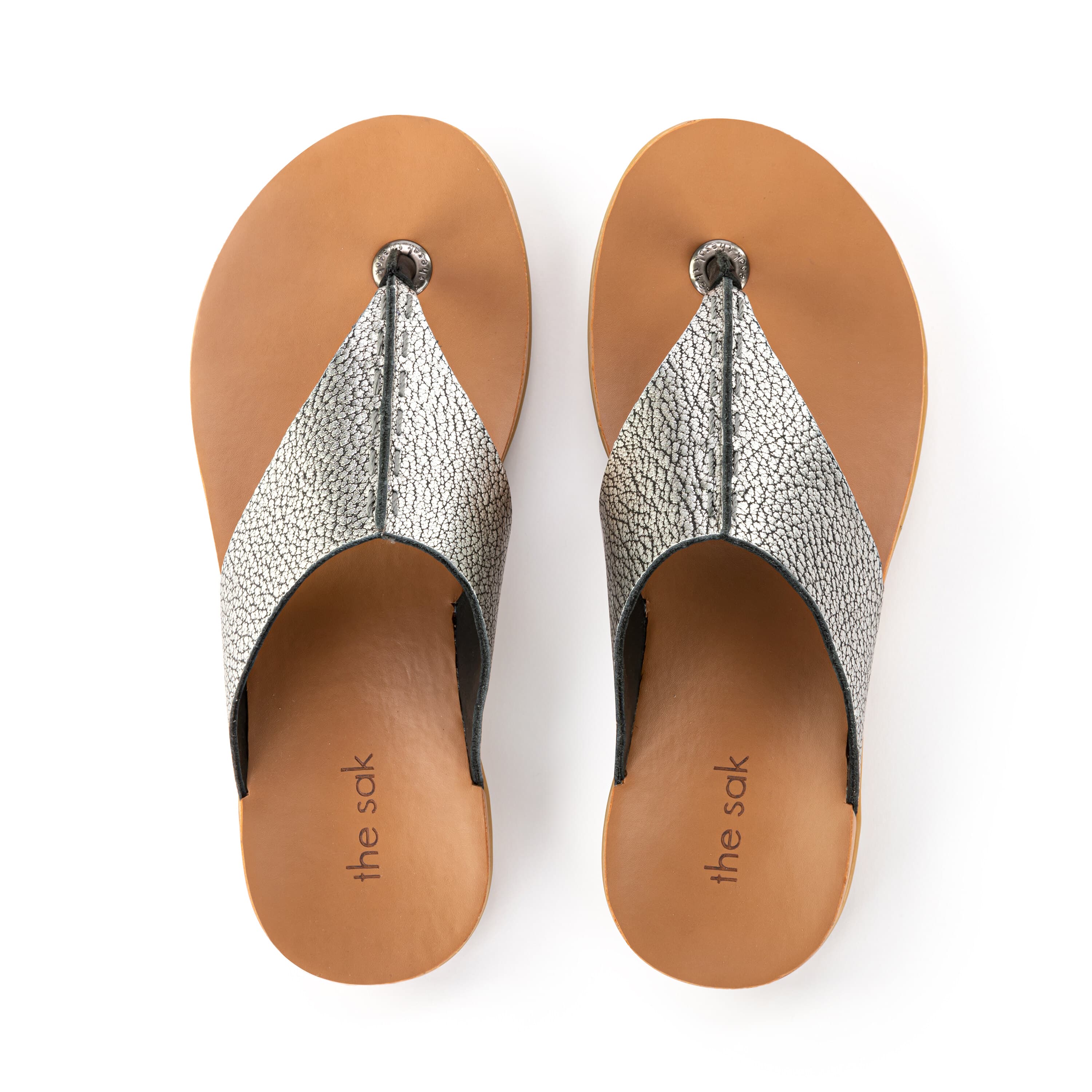 The Sak Los Feliz Sandal - Leather - Dark Silver