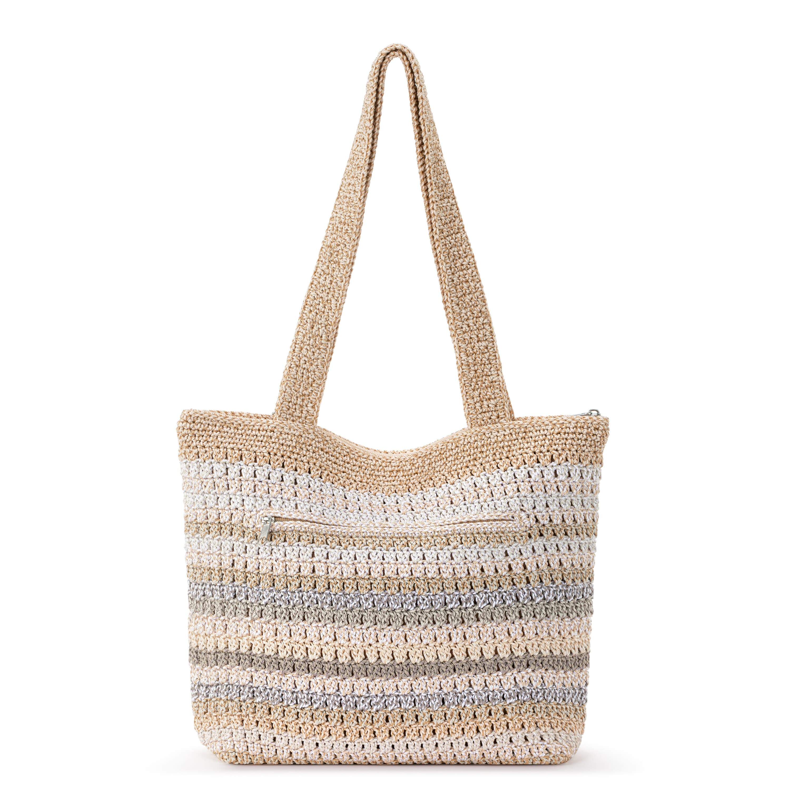 Casual Classics Tote Bag in Sand Stripe Crochet – The Sak
