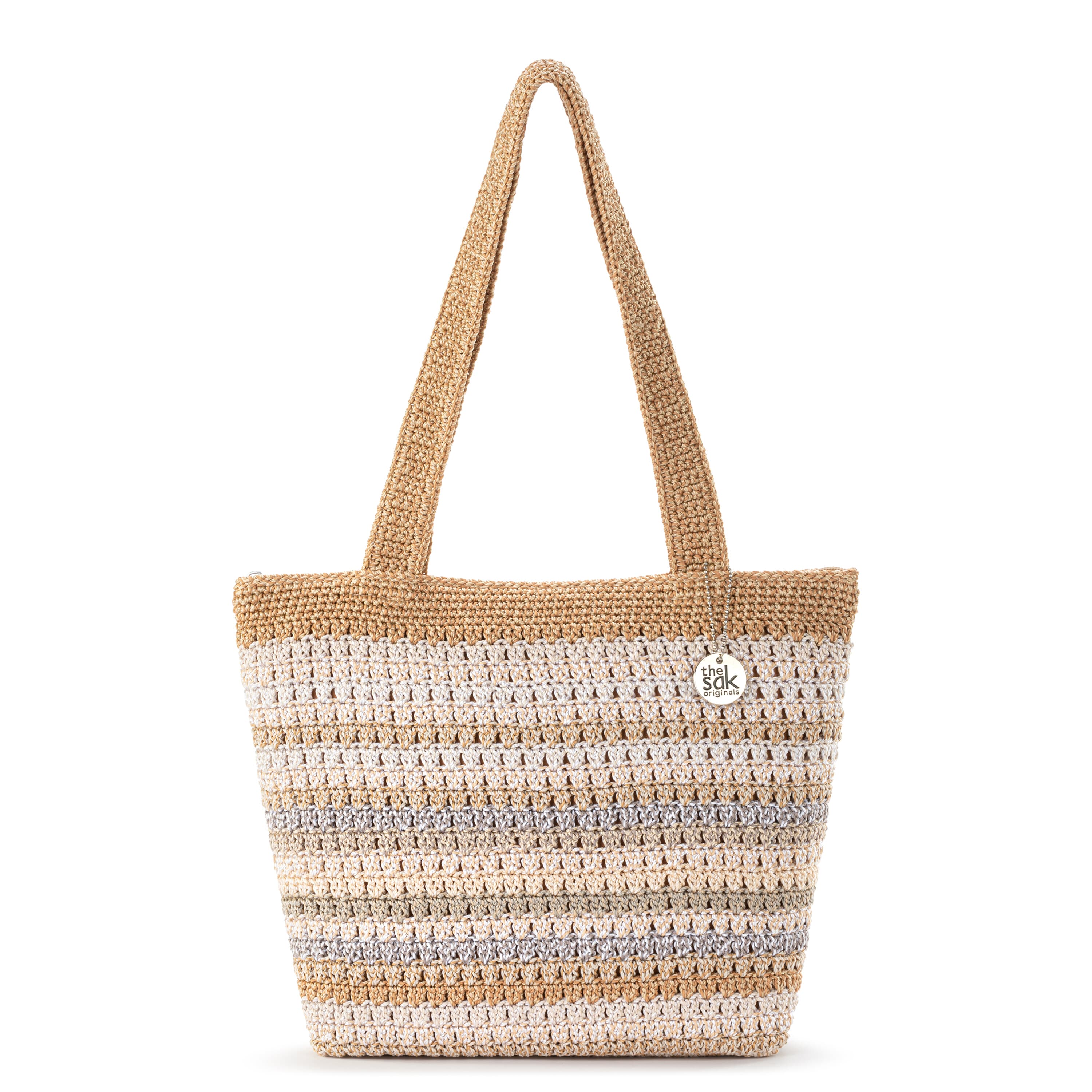 Casual Classics Tote Bag in Sand Stripe Crochet – The Sak