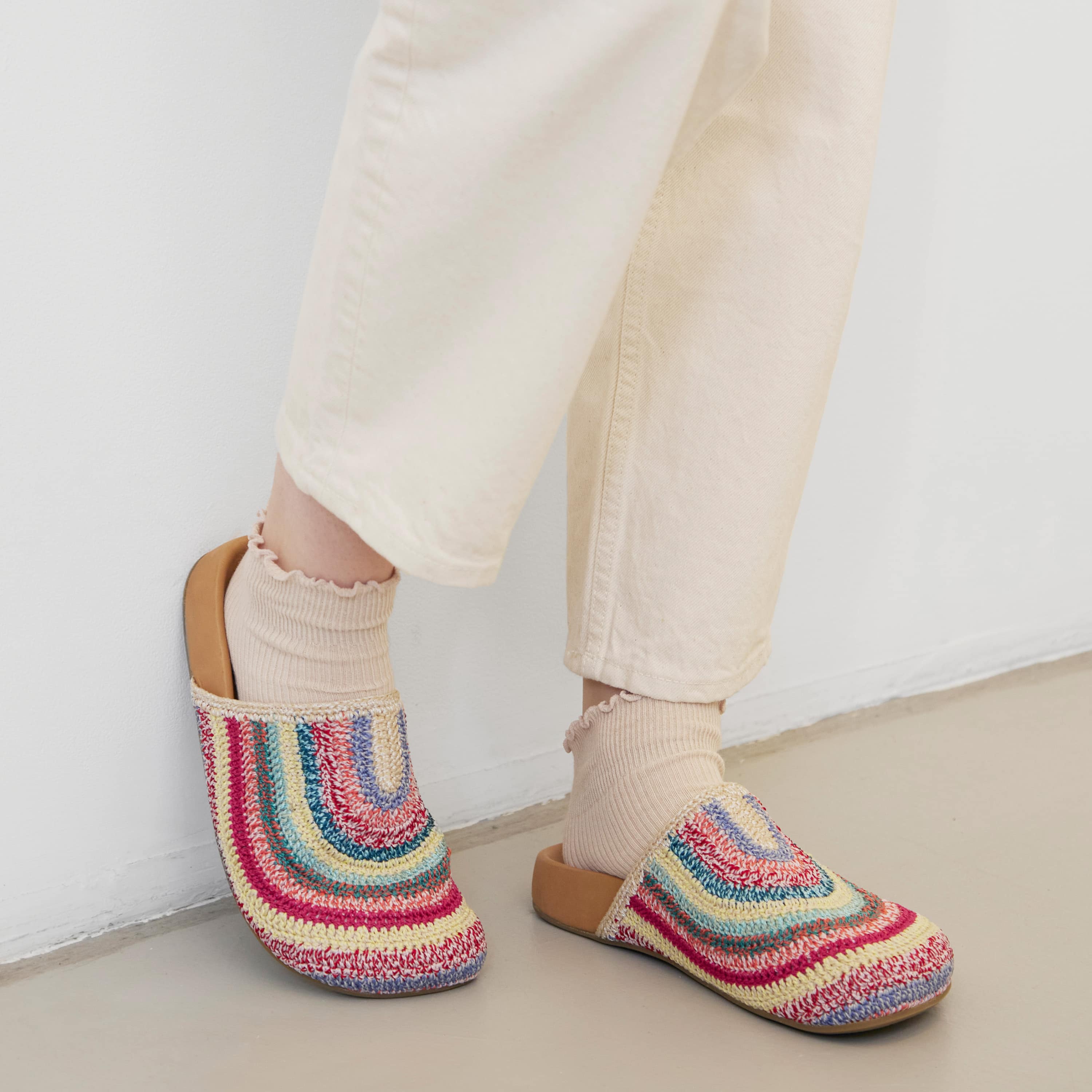 The Sak Bolinas Clog - Hand Crochet - Eden Stripe
