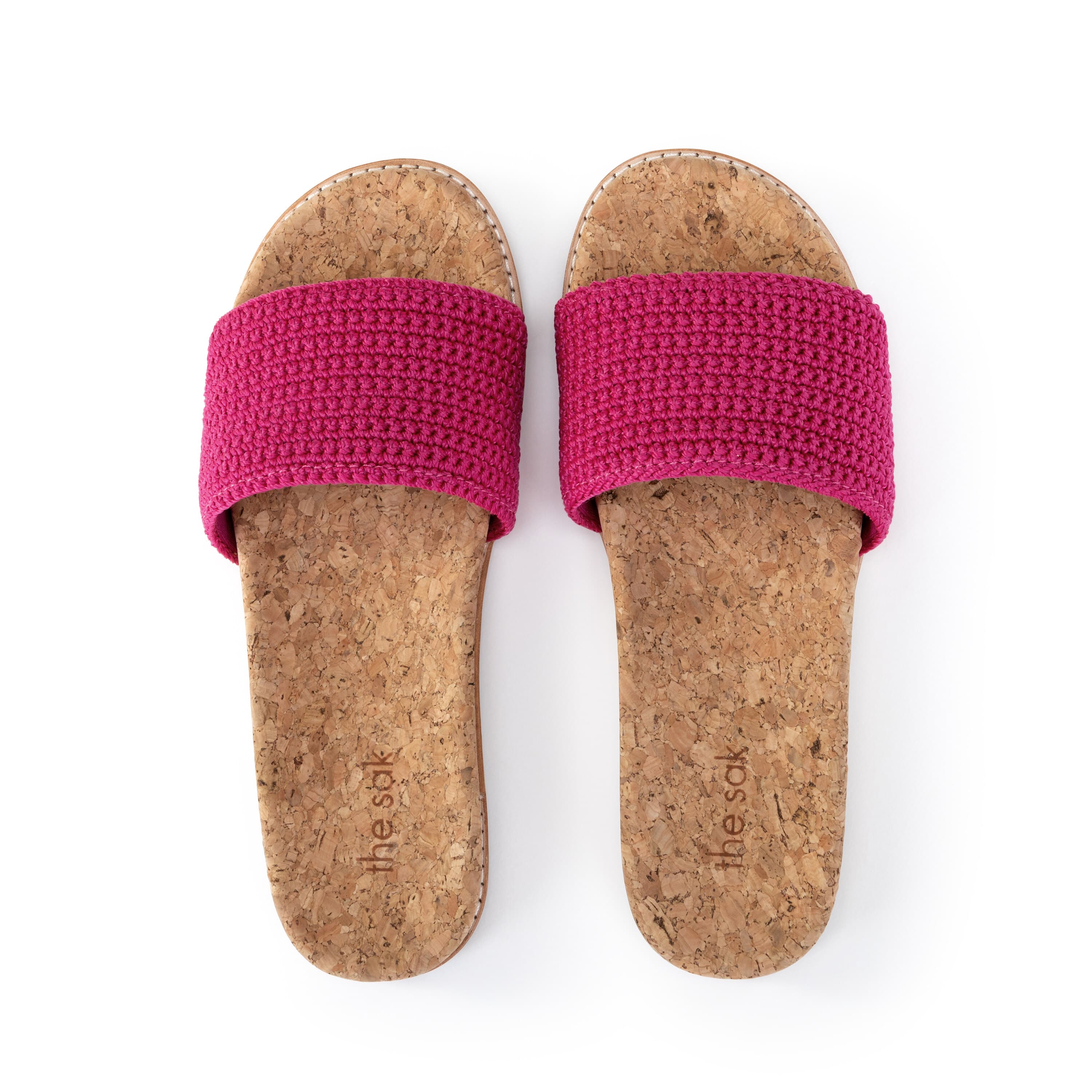 The Sak Mendocino Slide Sandal - Hand Crochet - Pinkberry