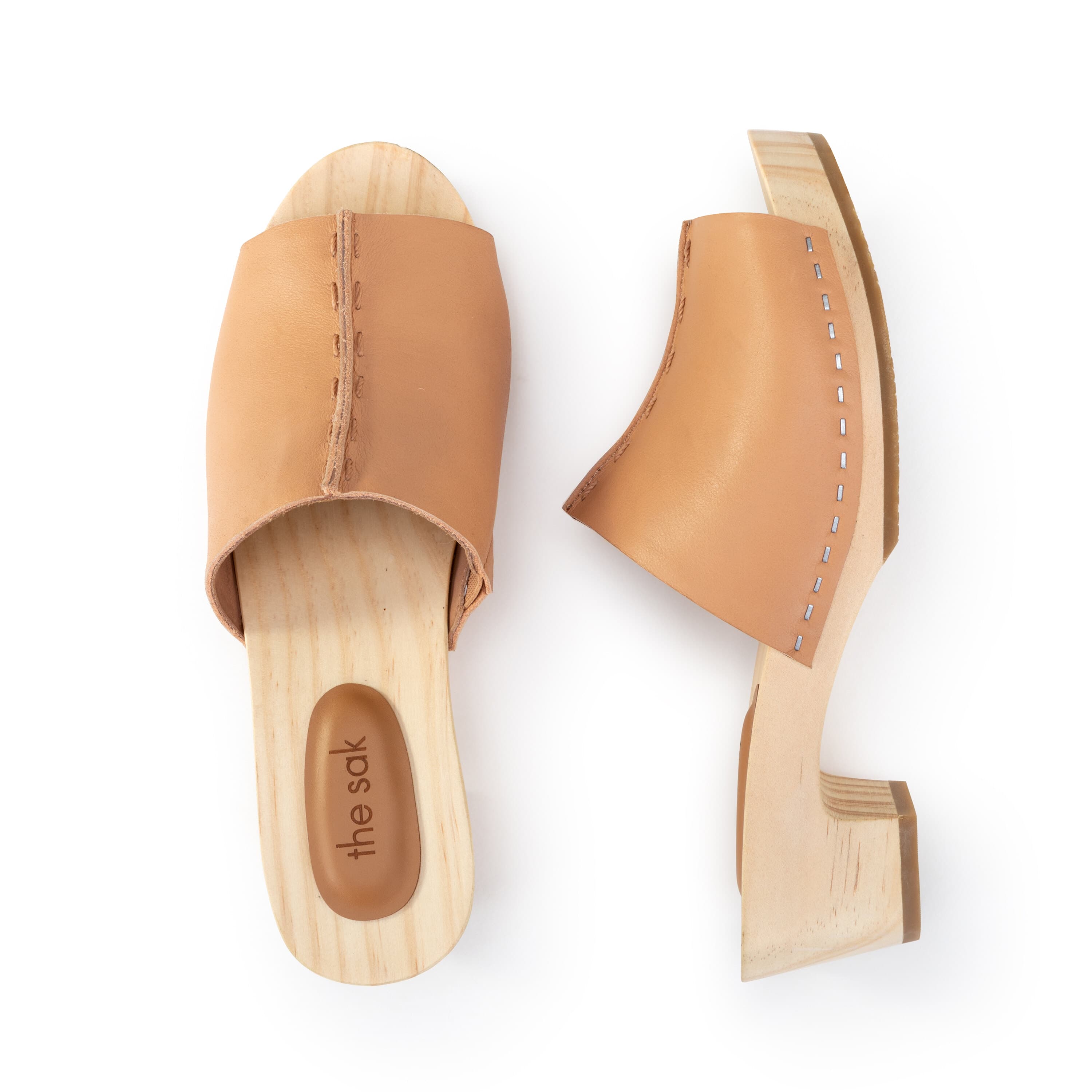 The Sak Ella Clog Sandal - Leather - Natural Vachetta