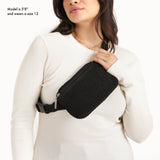 The Sak Caraway Small Belt Bag - Hand Crochet - Black
