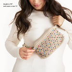 The Sak Caraway Small Belt Bag - Hand Crochet - Ecru Multi Beads