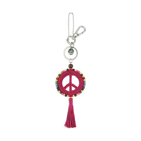 The Sak Yarnicharmz Dangle - Hand Crochet - Pinkberry Peace